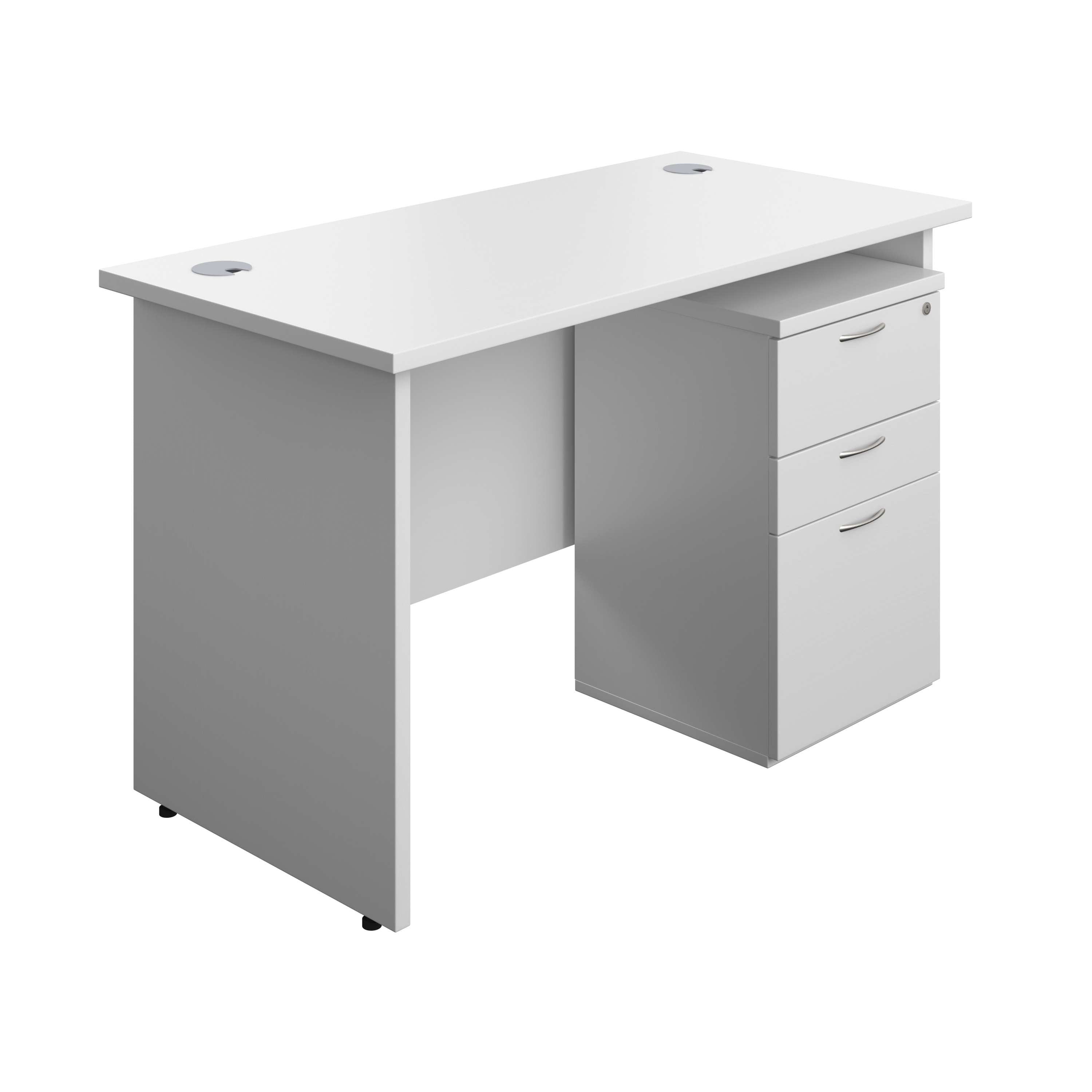 Panel Rectangular Desk + 3 Drawer High Mobile Pedestal Bundle (FSC)