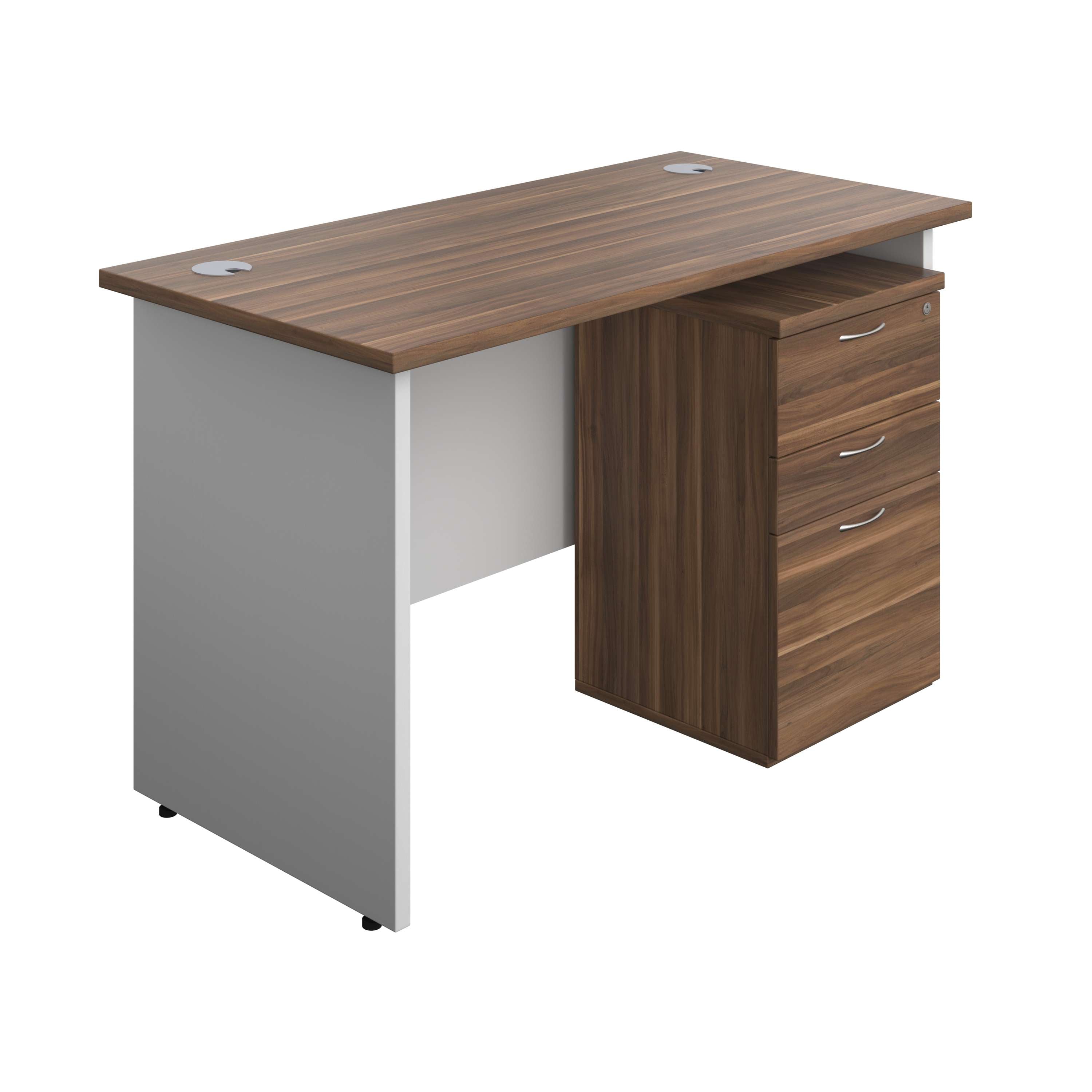 Panel Plus Rectangular Desk + 3 Drawer Under Desk Pedestal Bundle (FSC)