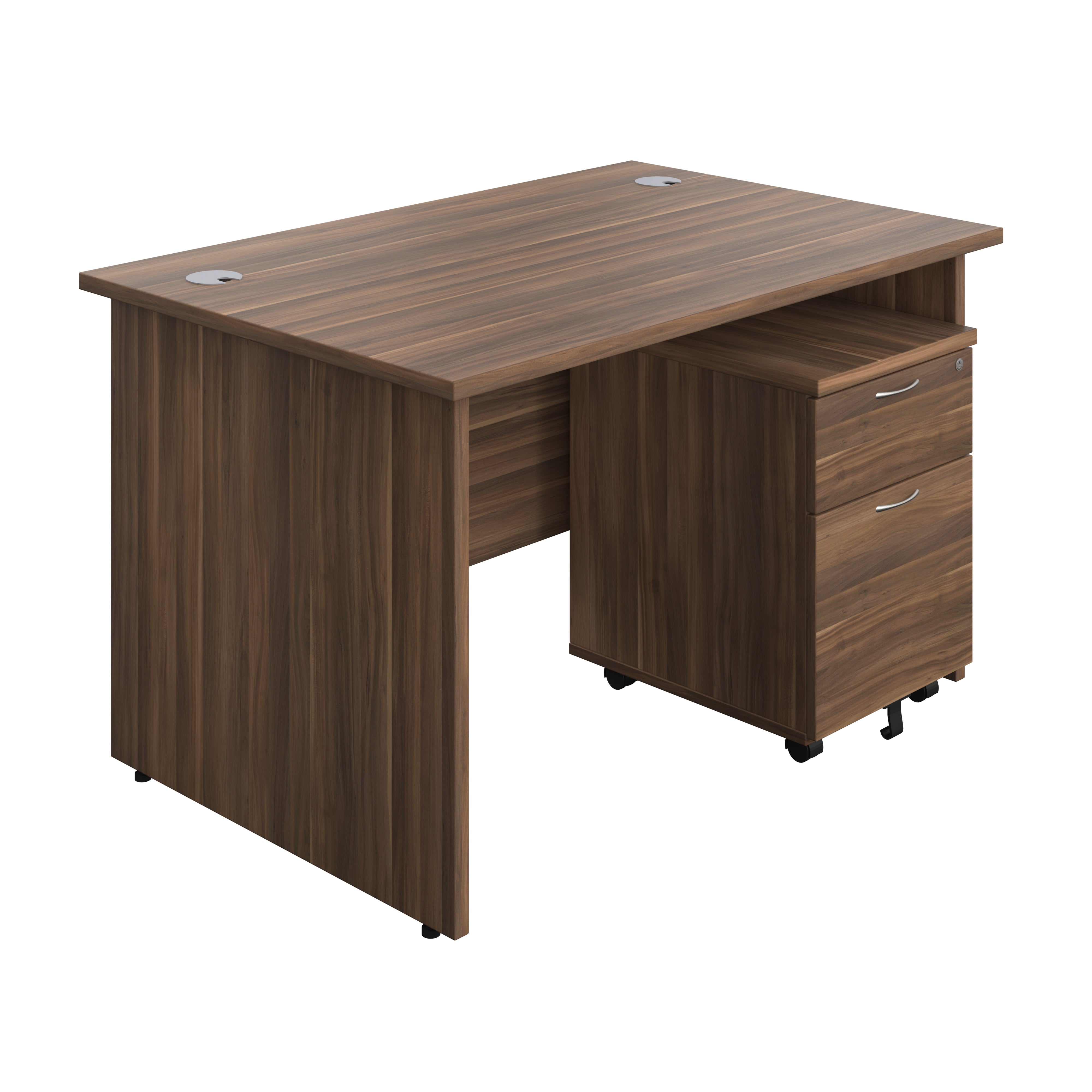 Panel Rectangular Desk + 2 Drawer Mobile Pedestal Bundle (FSC)