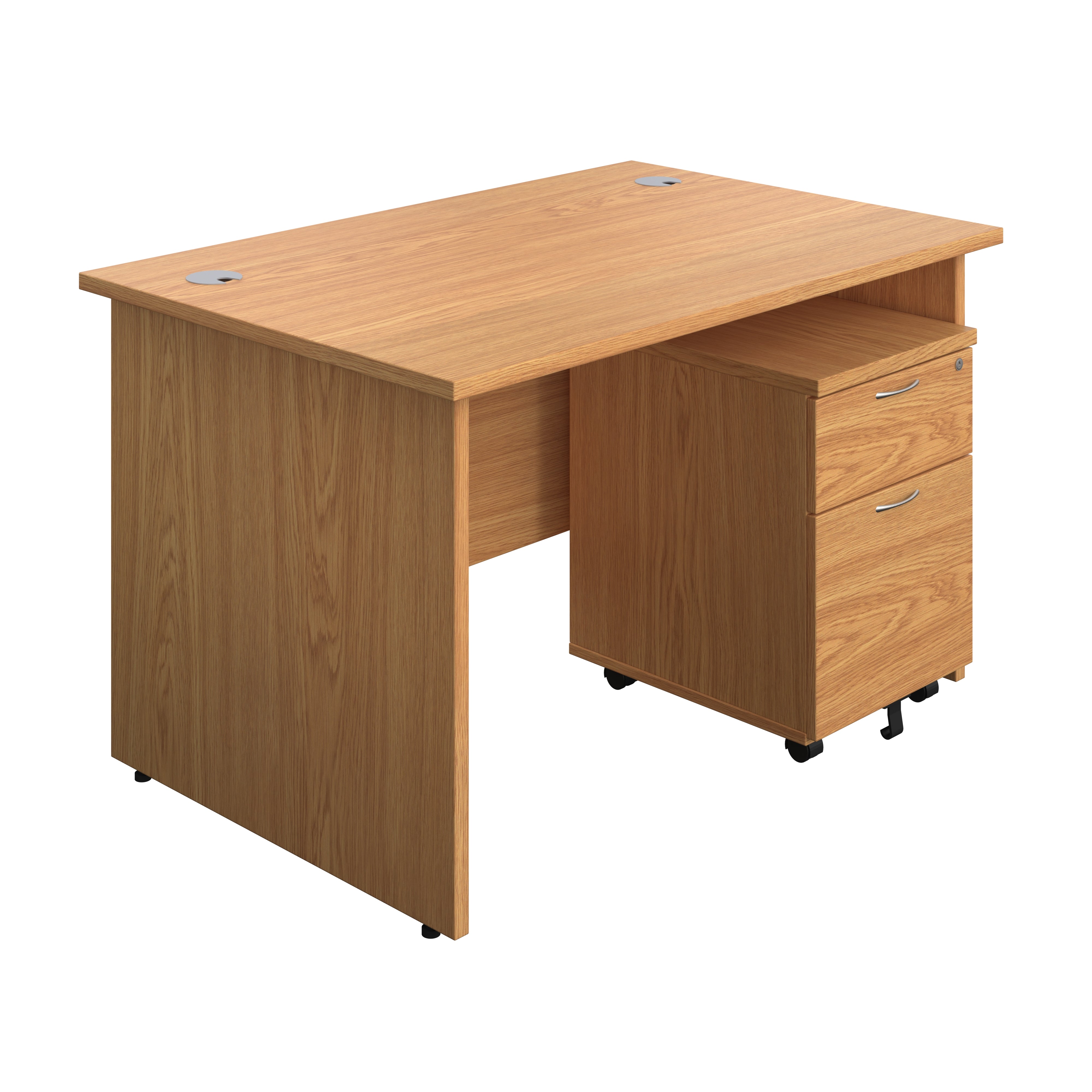 Panel Rectangular Desk + 2 Drawer Mobile Pedestal Bundle (FSC)