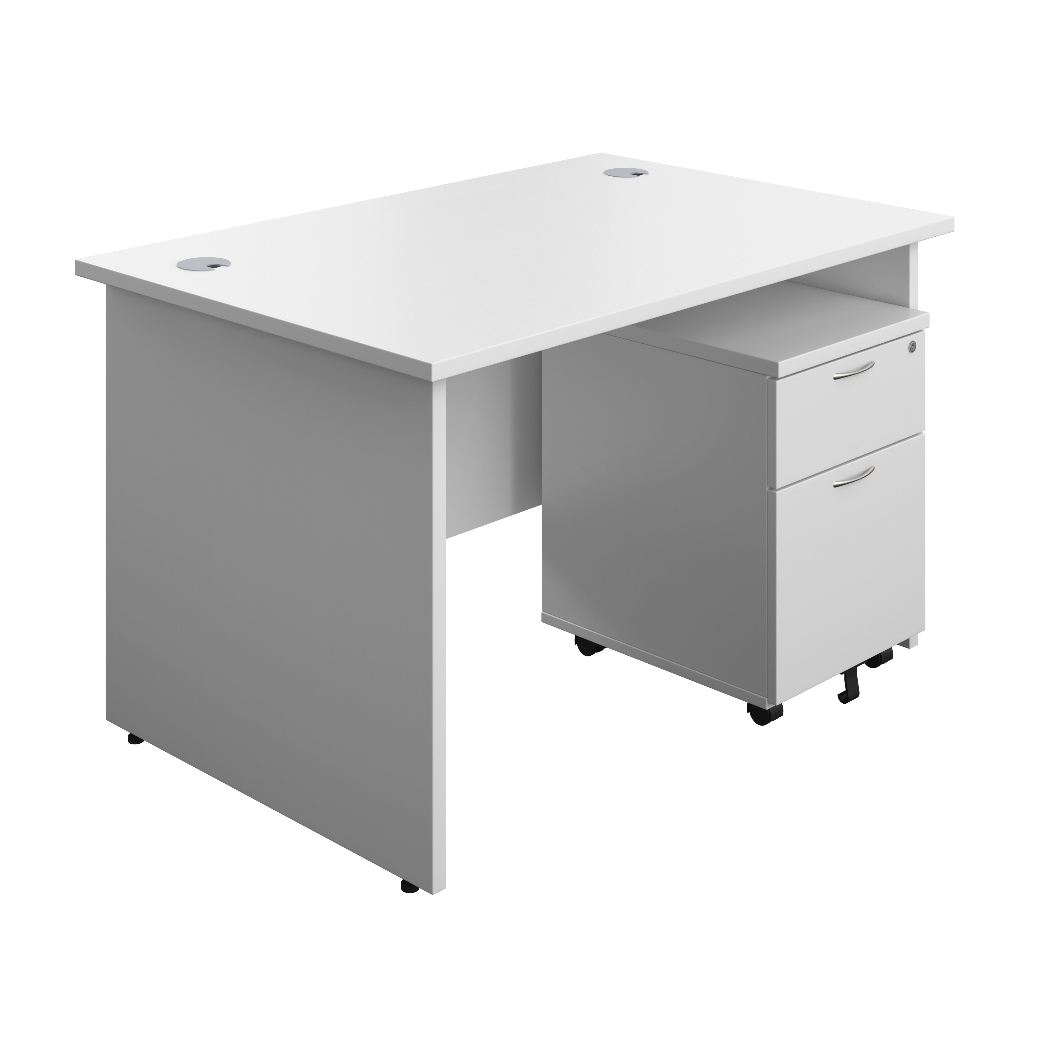 Panel Rectangular Desk + 2 Drawer Mobile Pedestal Bundle (FSC)