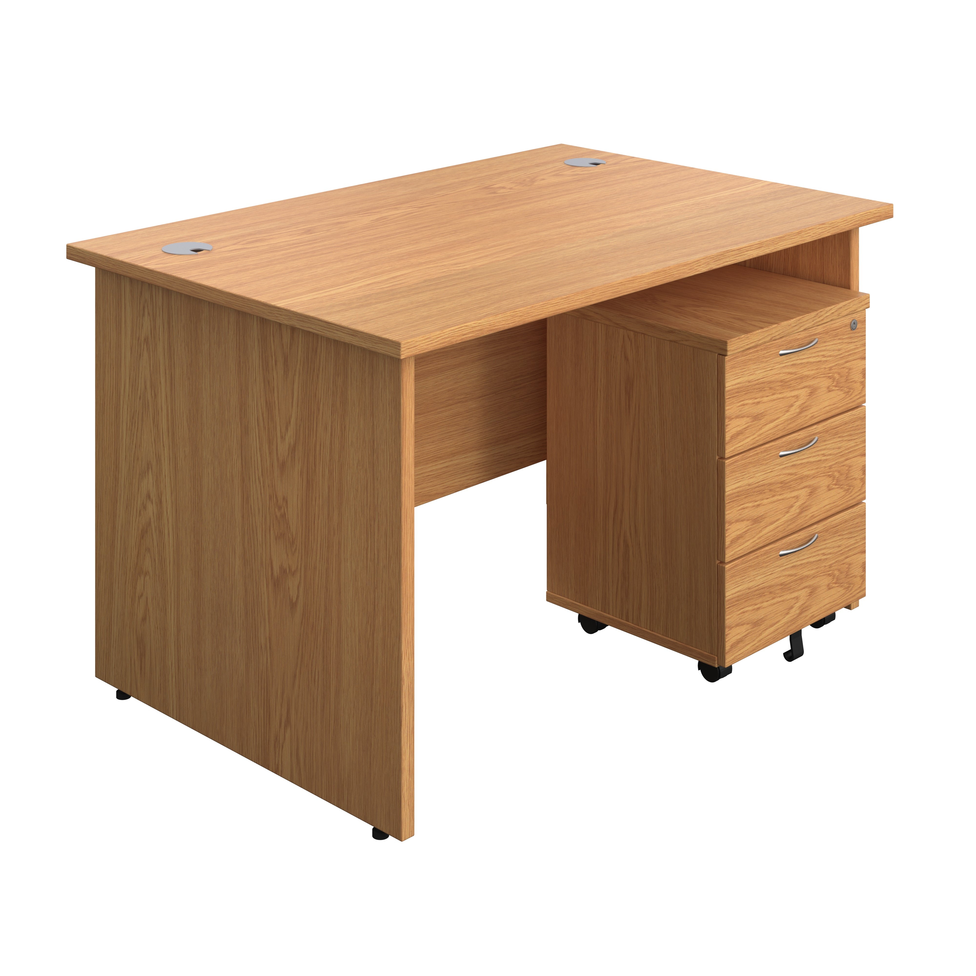 Panel Rectangular Desk + 3 Drawer Mobile Pedestal Bundle (FSC)