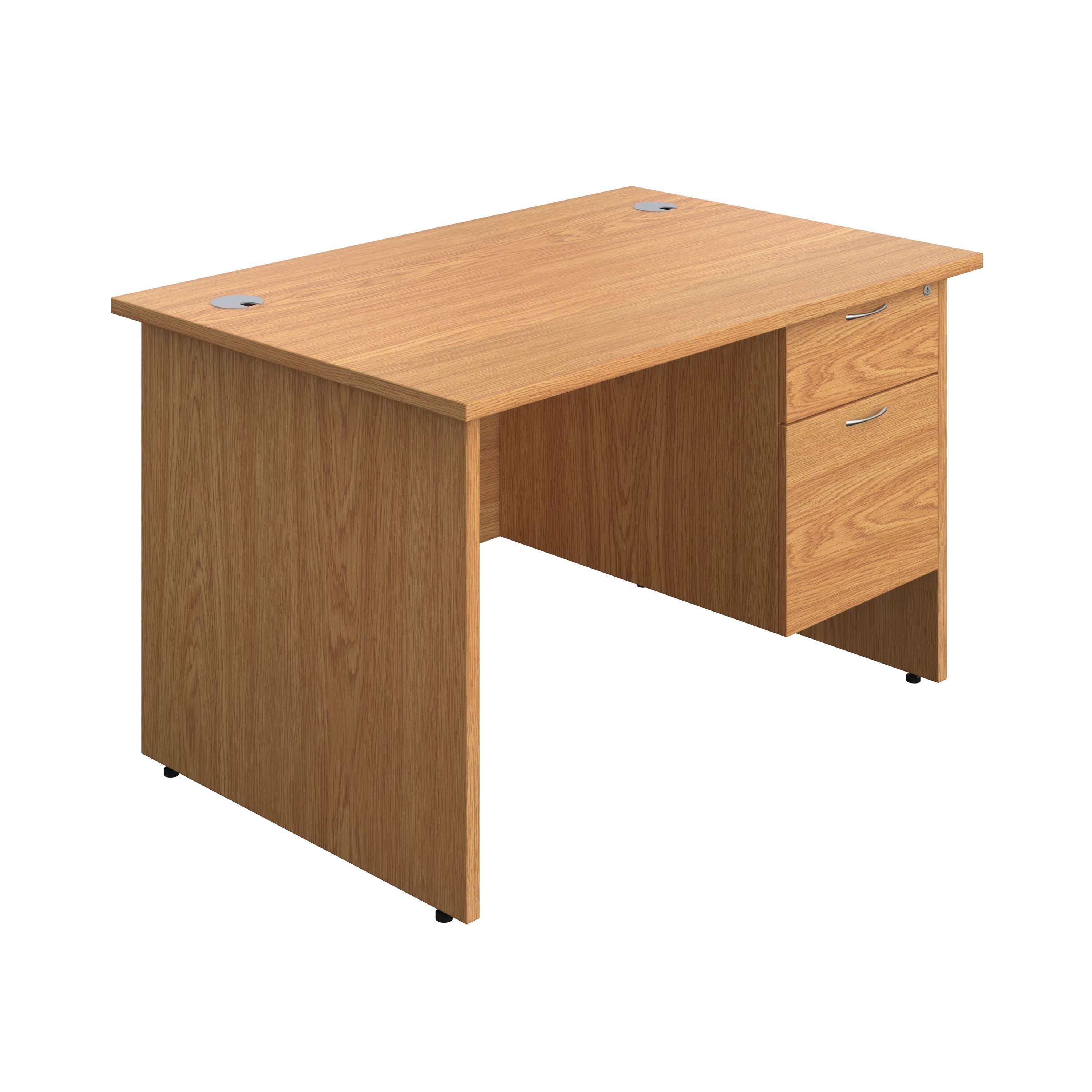 Panel Rectangular Desk + 2 Drawer Fixed Pedestal Bundle (FSC)