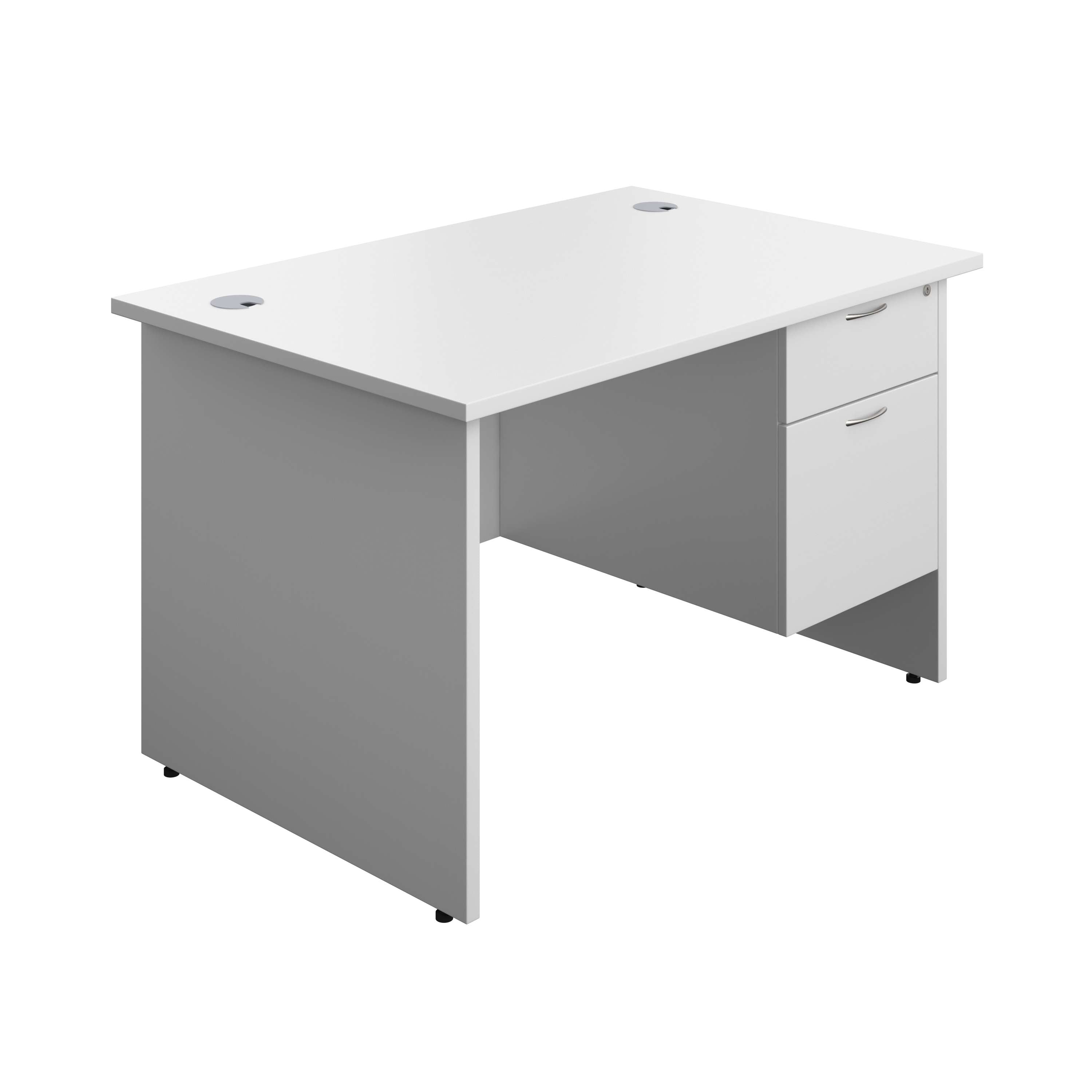 Panel Rectangular Desk + 2 Drawer Fixed Pedestal Bundle (FSC)