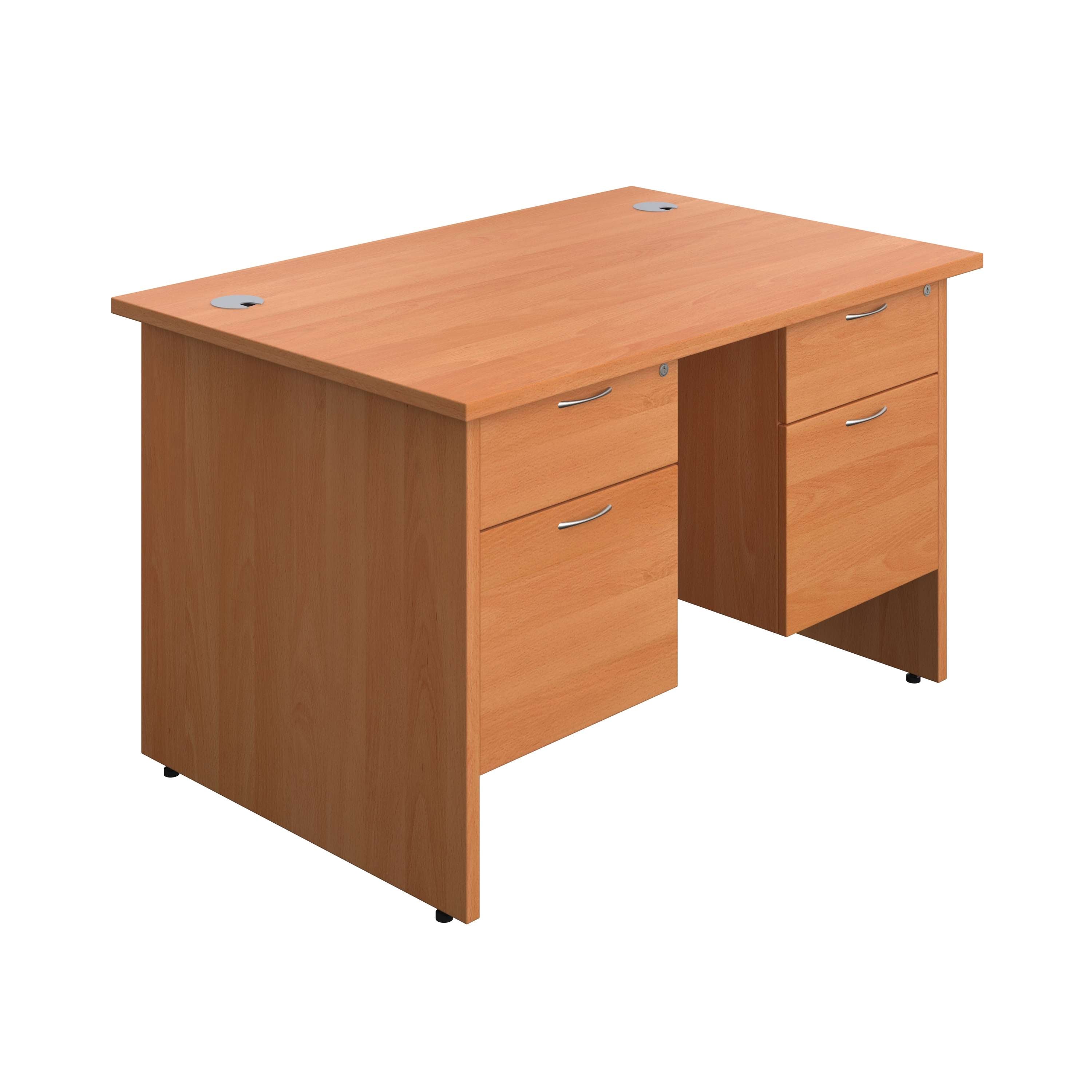 Panel Rectangular Desk + 2 X 2 Drawer Fixed Pedestal Bundle (FSC)