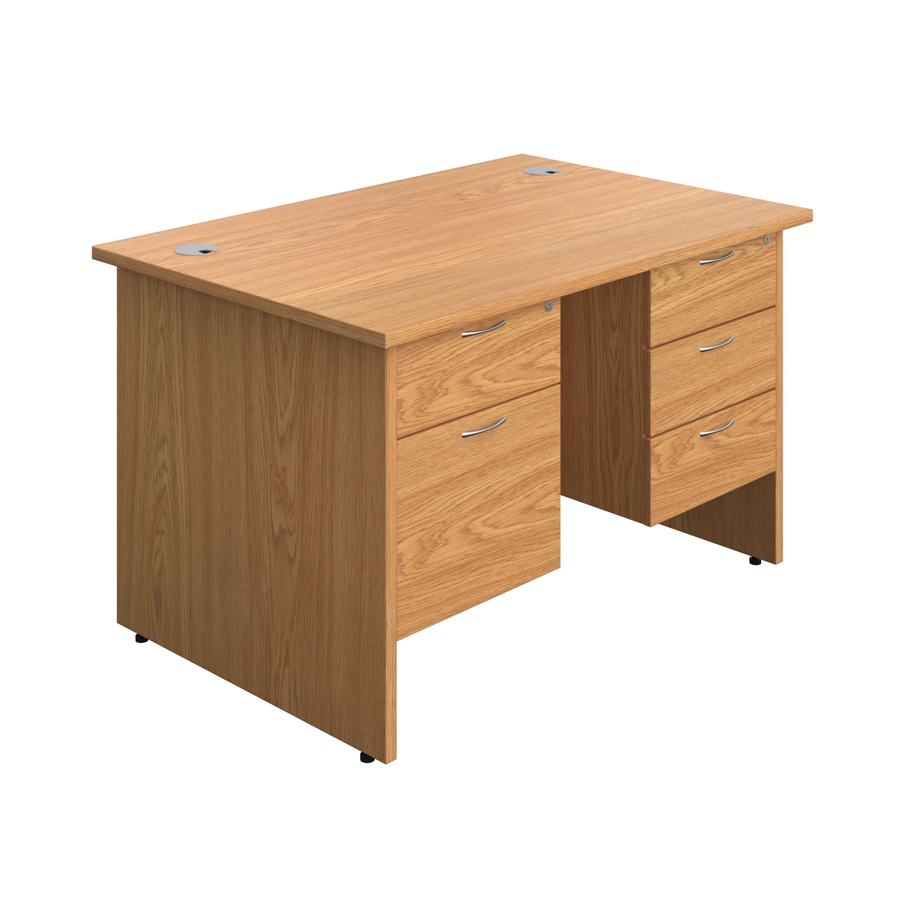 Panel Rectangular Desk + 2 & 3 Drawer Fixed Pedestal Bundle (FSC)