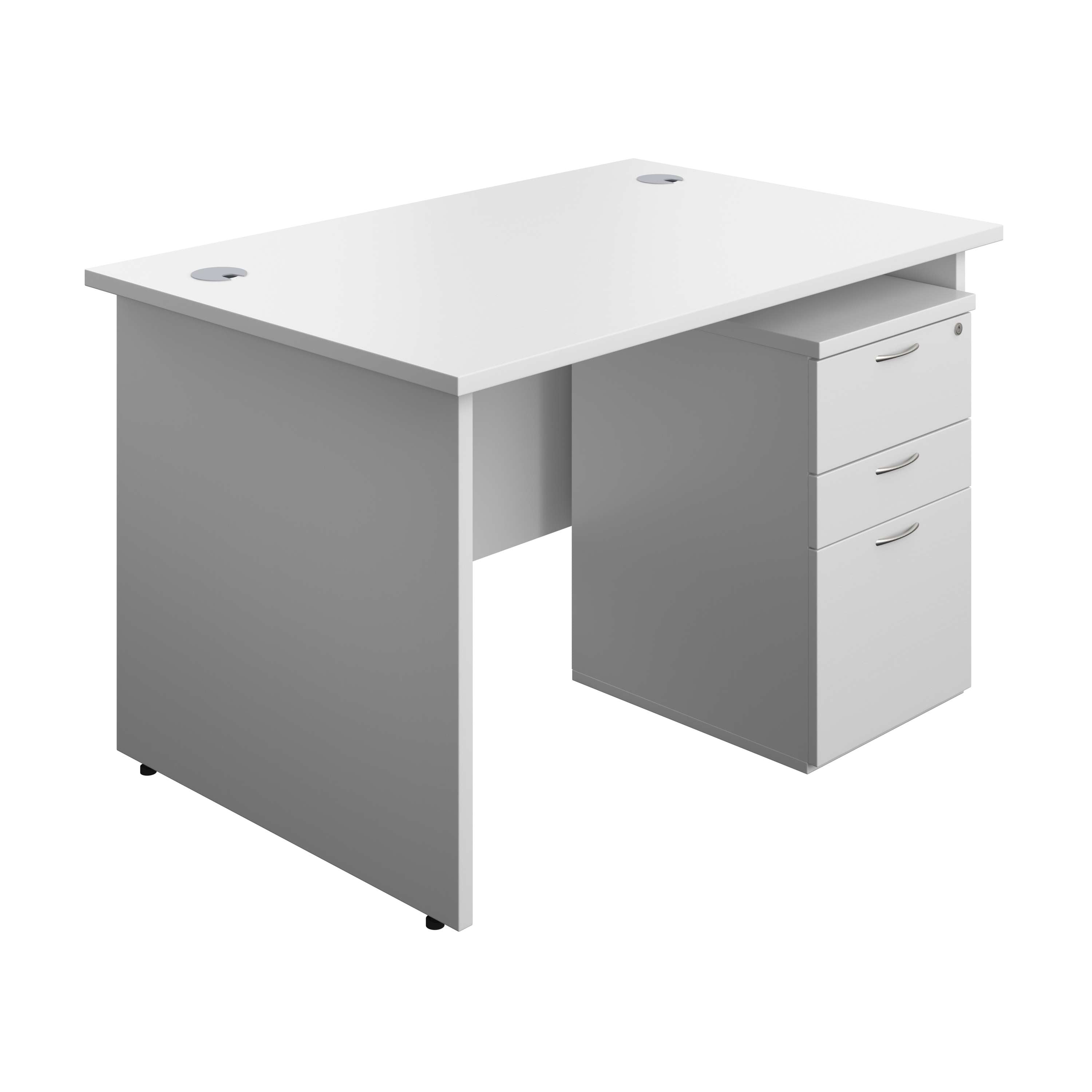 Panel Rectangular Desk + 3 Drawer High Mobile Pedestal Bundle (FSC)