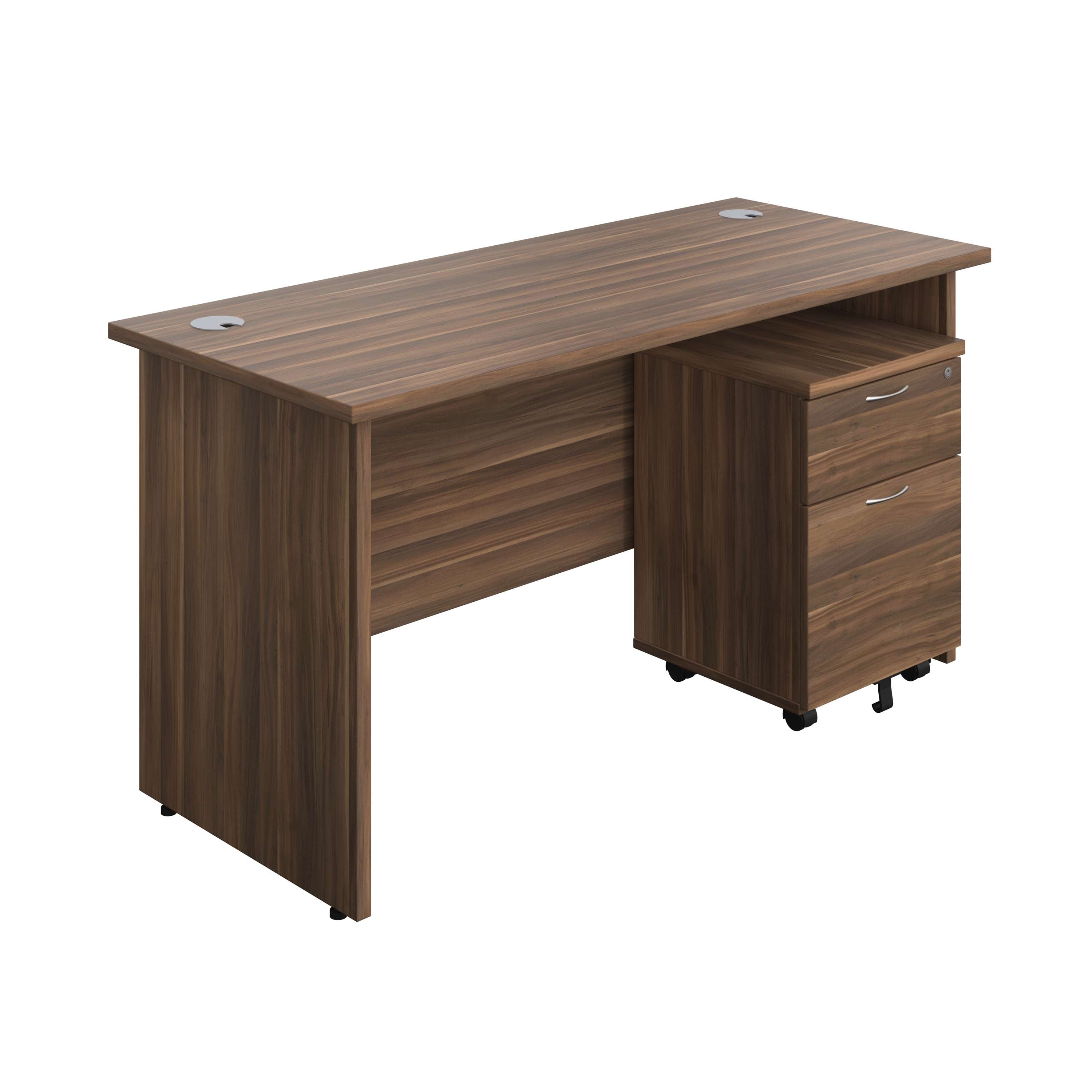 Panel Rectangular Desk + 2 Drawer Mobile Pedestal Bundle (FSC)