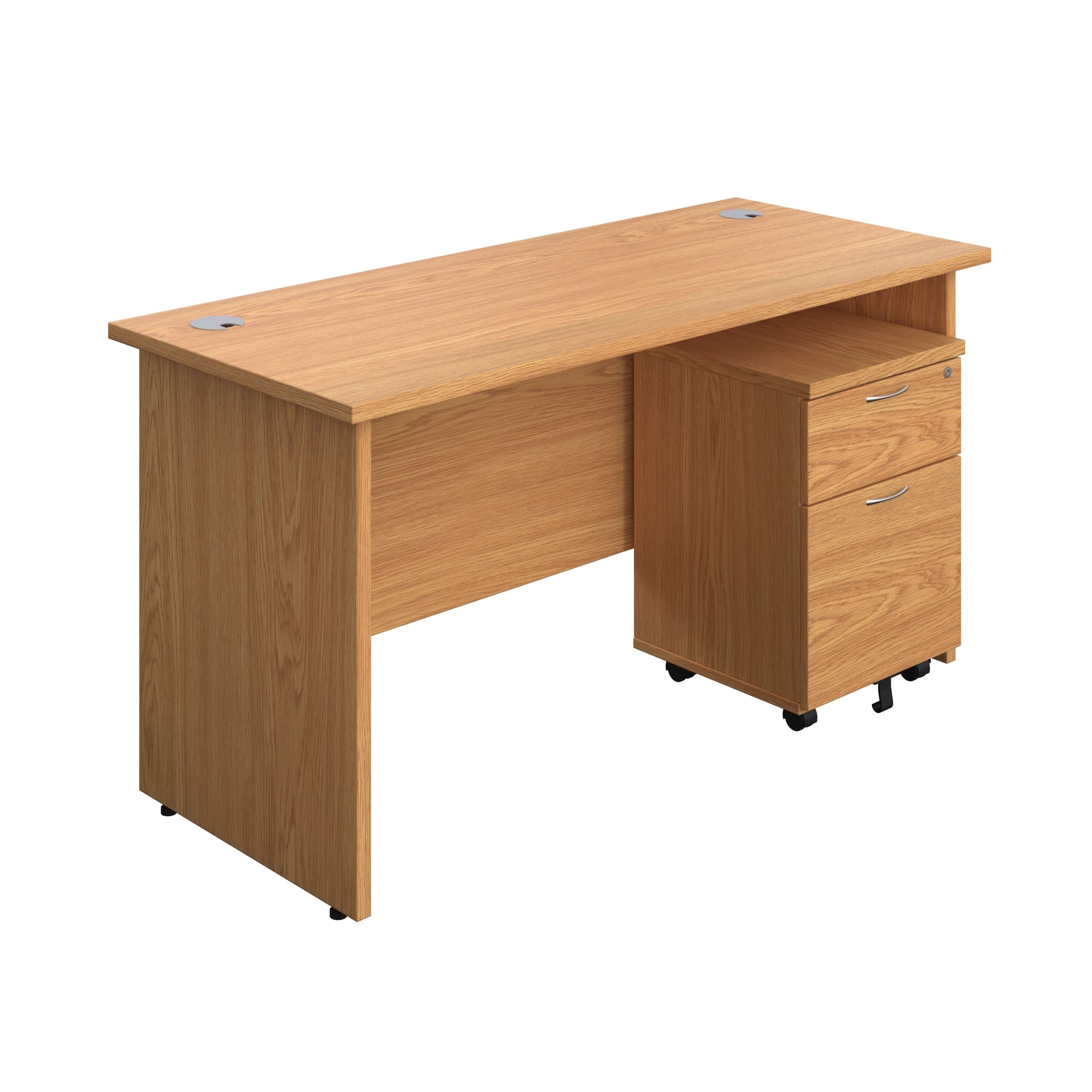 Panel Rectangular Desk + 2 Drawer Mobile Pedestal Bundle (FSC)