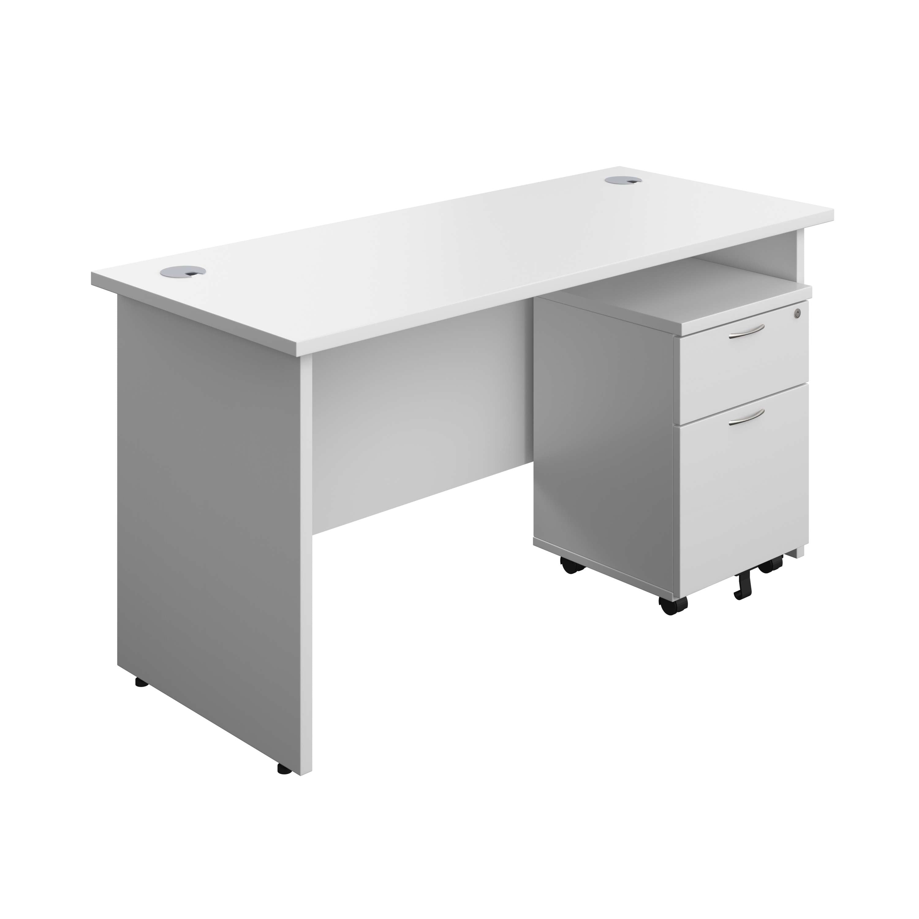 Panel Rectangular Desk + 2 Drawer Mobile Pedestal Bundle (FSC)