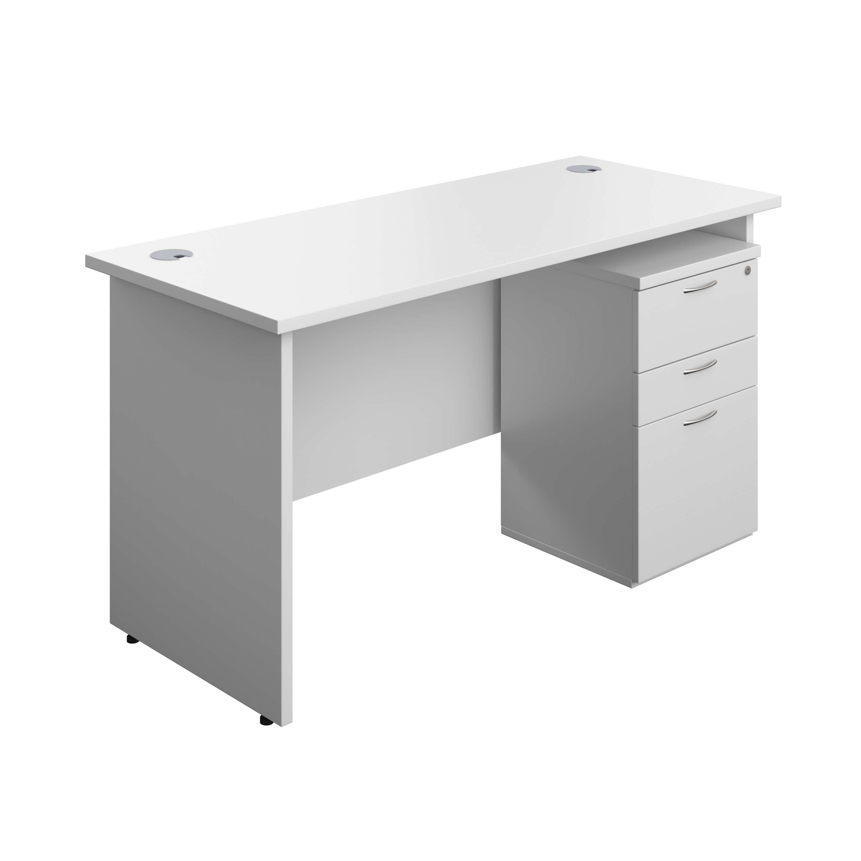 Panel Rectangular Desk + 3 Drawer High Mobile Pedestal Bundle (FSC)