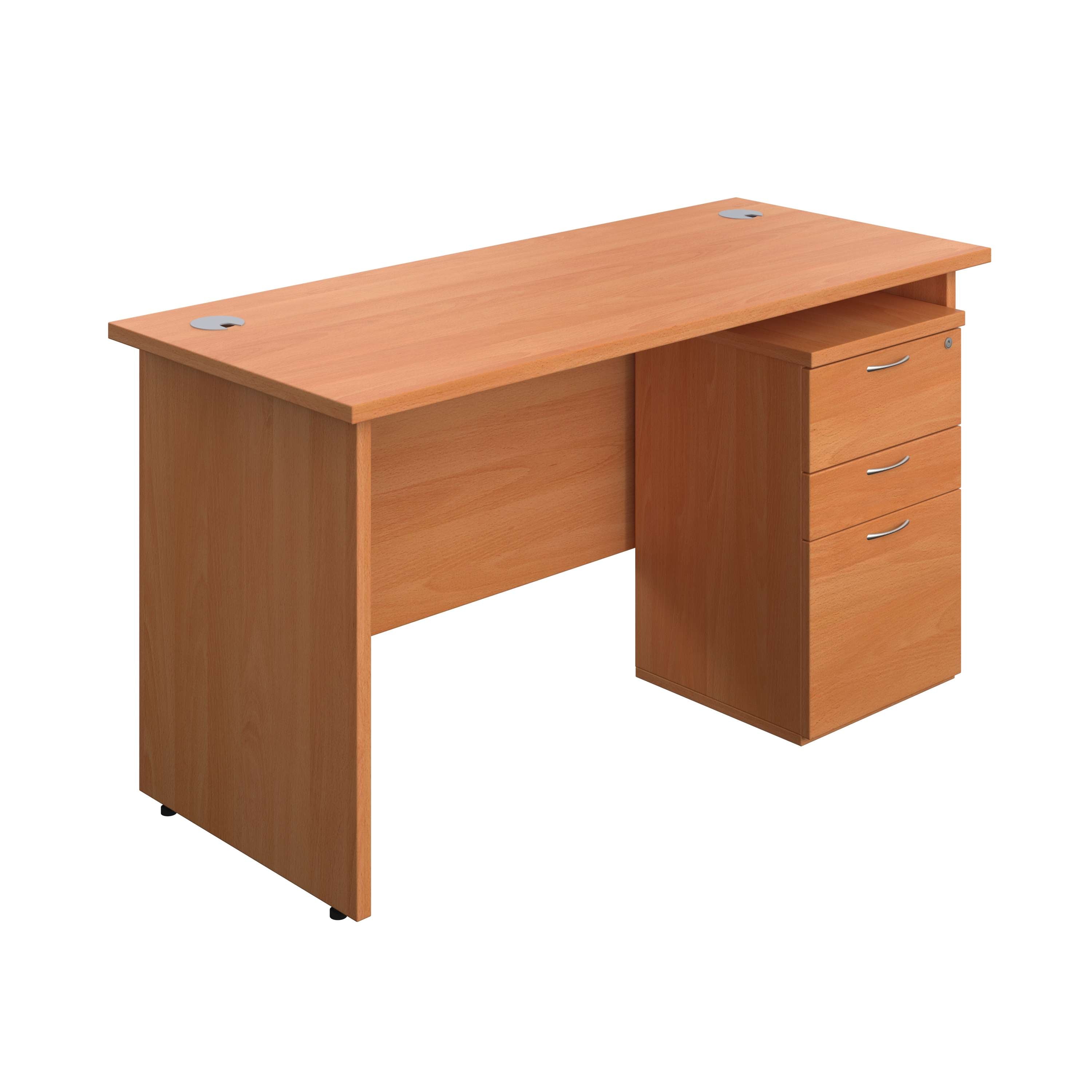 Panel Rectangular Desk + 3 Drawer Under Desk Pedestal Bundle (FSC)