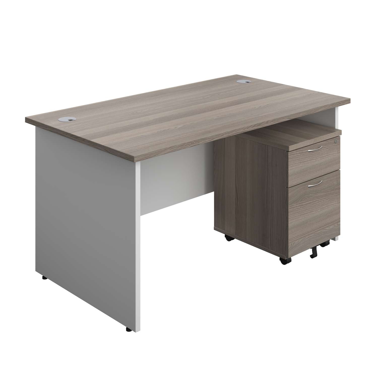 Panel Plus Rectangular Desk + 2 Drawer Mobile Pedestal Bundle (FSC)