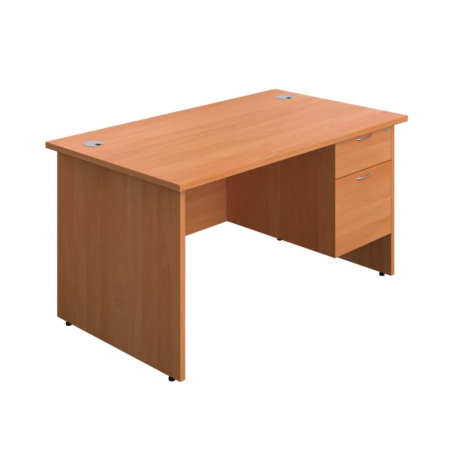 Panel Rectangular Desk + 2 Drawer Fixed Pedestal Bundle (FSC)