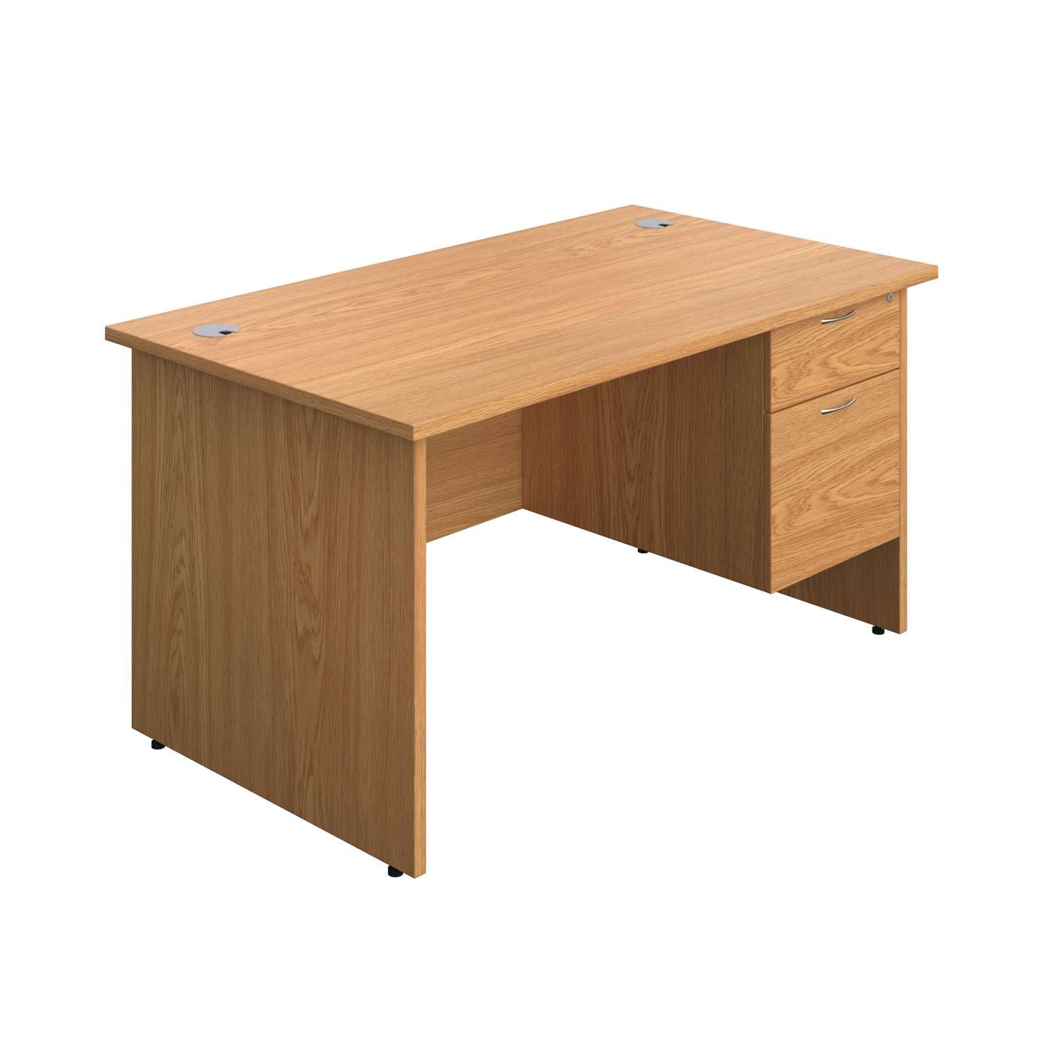 Panel Rectangular Desk + 2 Drawer Fixed Pedestal Bundle (FSC)