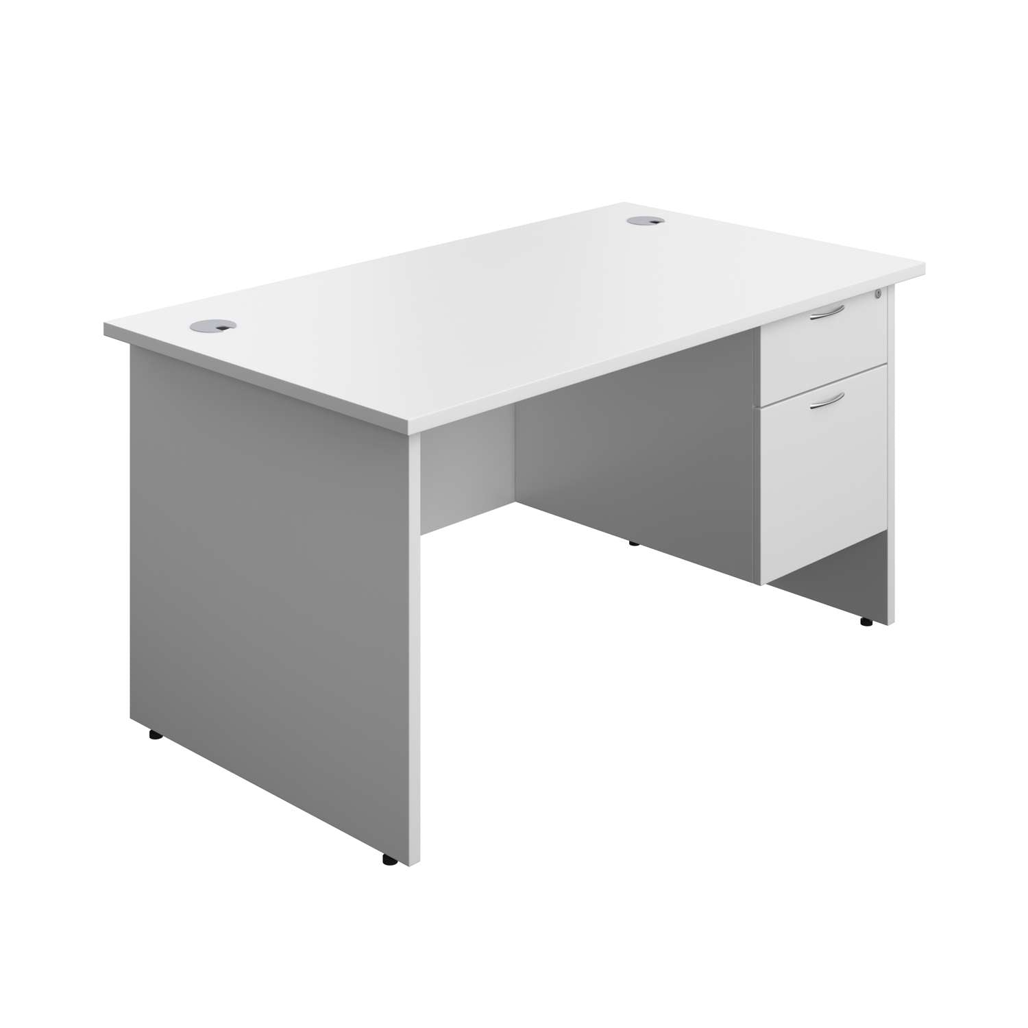 Panel Rectangular Desk + 2 Drawer Fixed Pedestal Bundle (FSC)