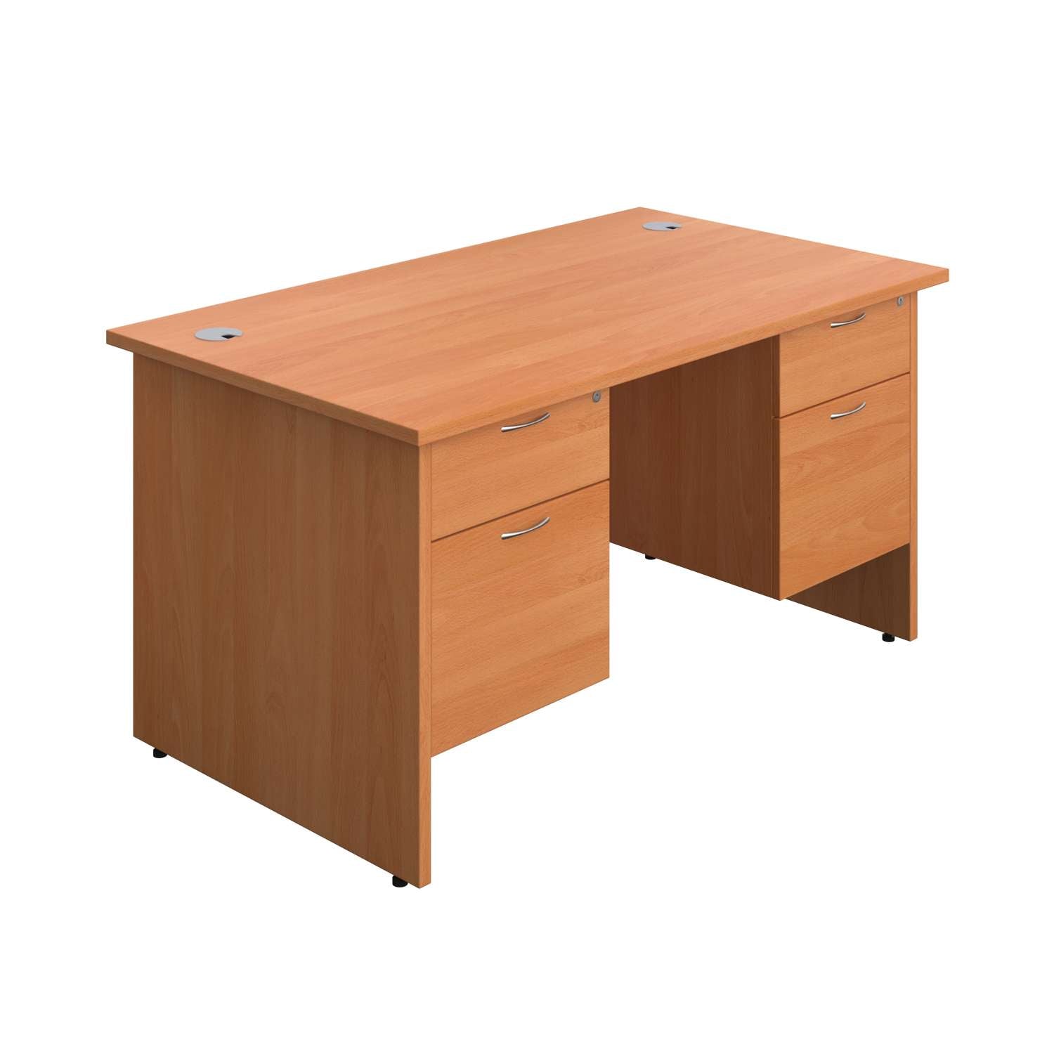 Panel Rectangular Desk + 2 X 2 Drawer Fixed Pedestal Bundle (FSC)