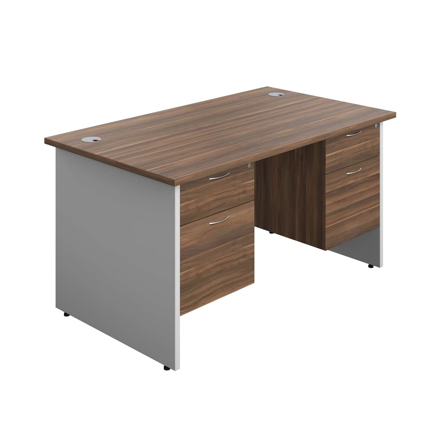 Panel Plus Rectangular Desk + 2 X 2 Drawer Fixed Pedestal Bundle (FSC)