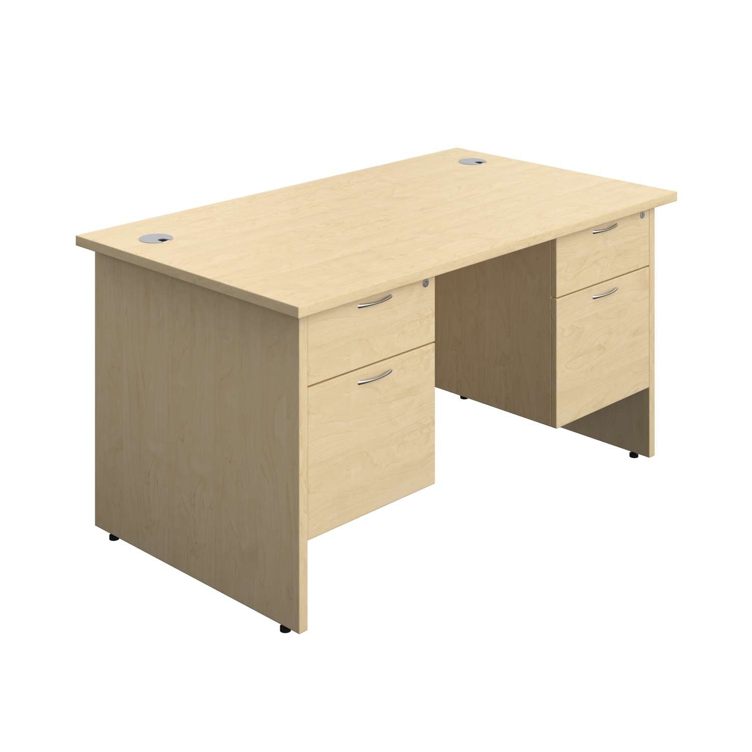 Panel Rectangular Desk + 2 X 2 Drawer Fixed Pedestal Bundle (FSC)