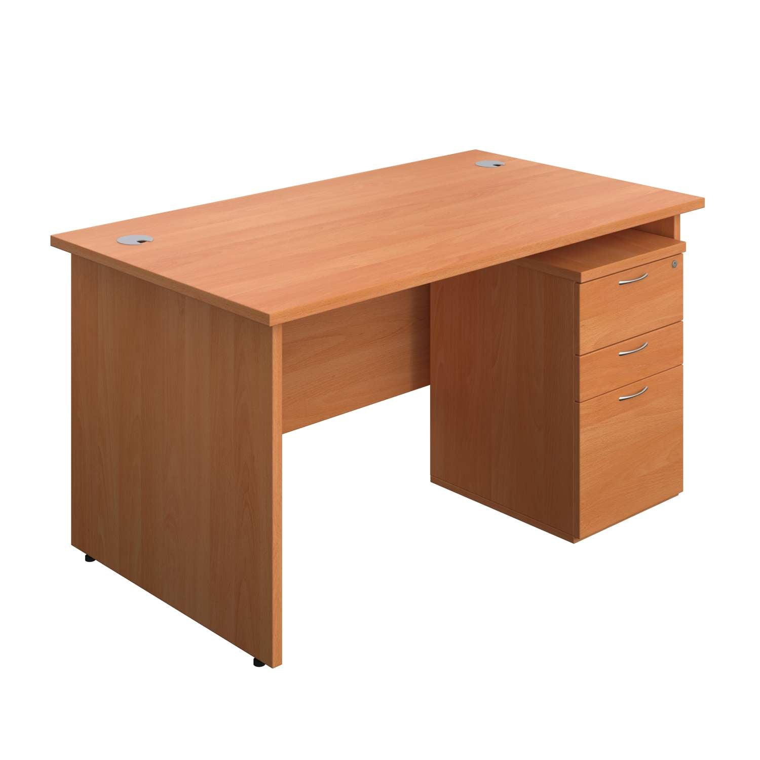 Panel Rectangular Desk + 3 Drawer High Mobile Pedestal Bundle (FSC)