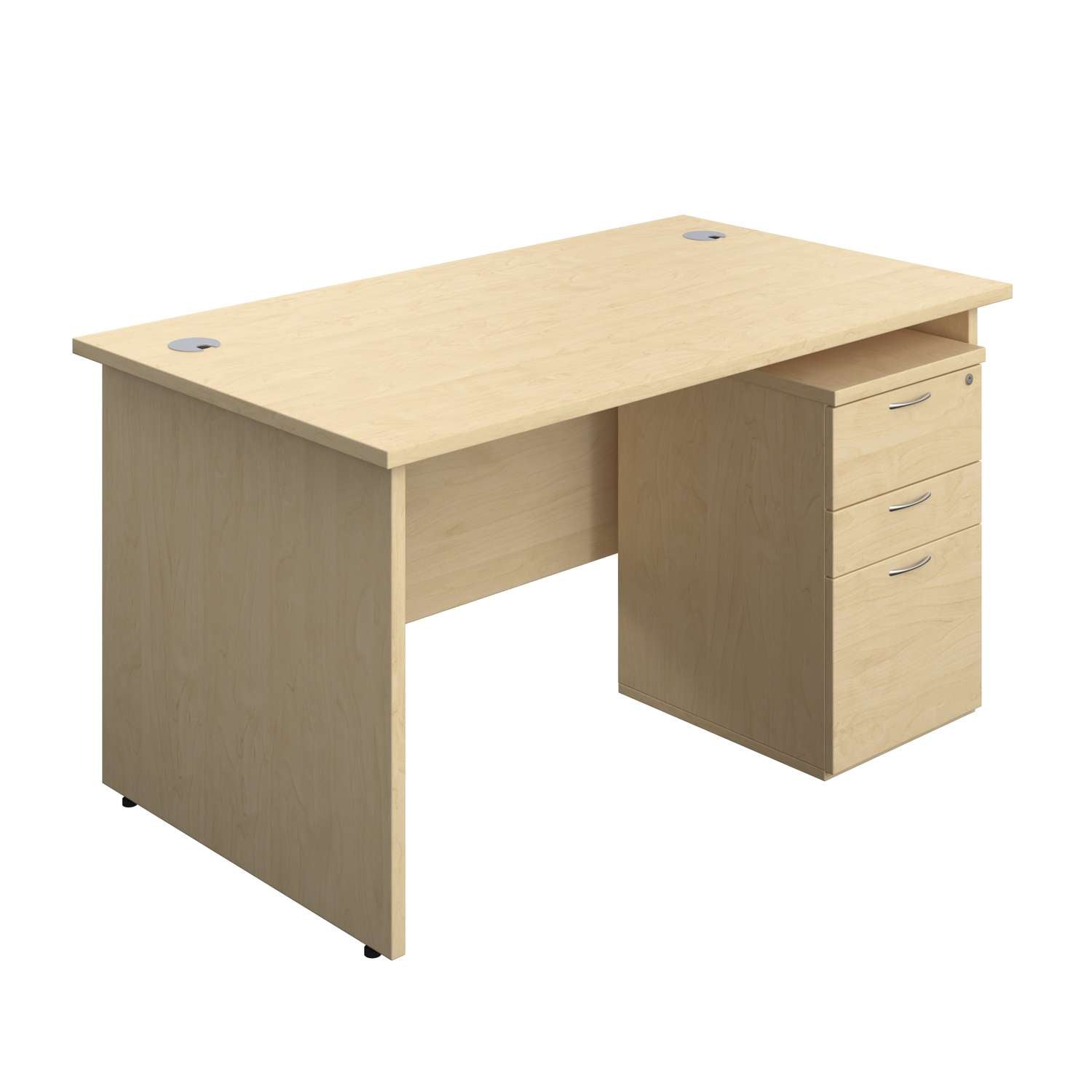 Panel Rectangular Desk + 3 Drawer High Mobile Pedestal Bundle (FSC)