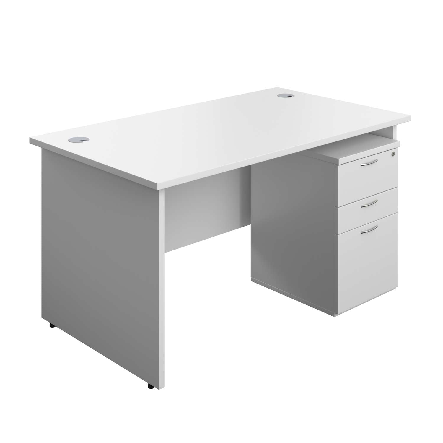 Panel Rectangular Desk + 3 Drawer Under Desk Pedestal Bundle (FSC)