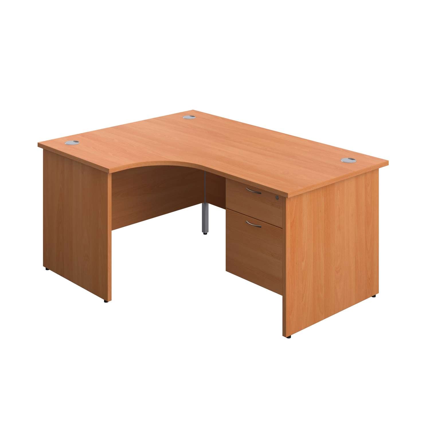 Panel Left Hand Radial Desk + 2 Drawer Fixed Pedestal Bundle (FSC)