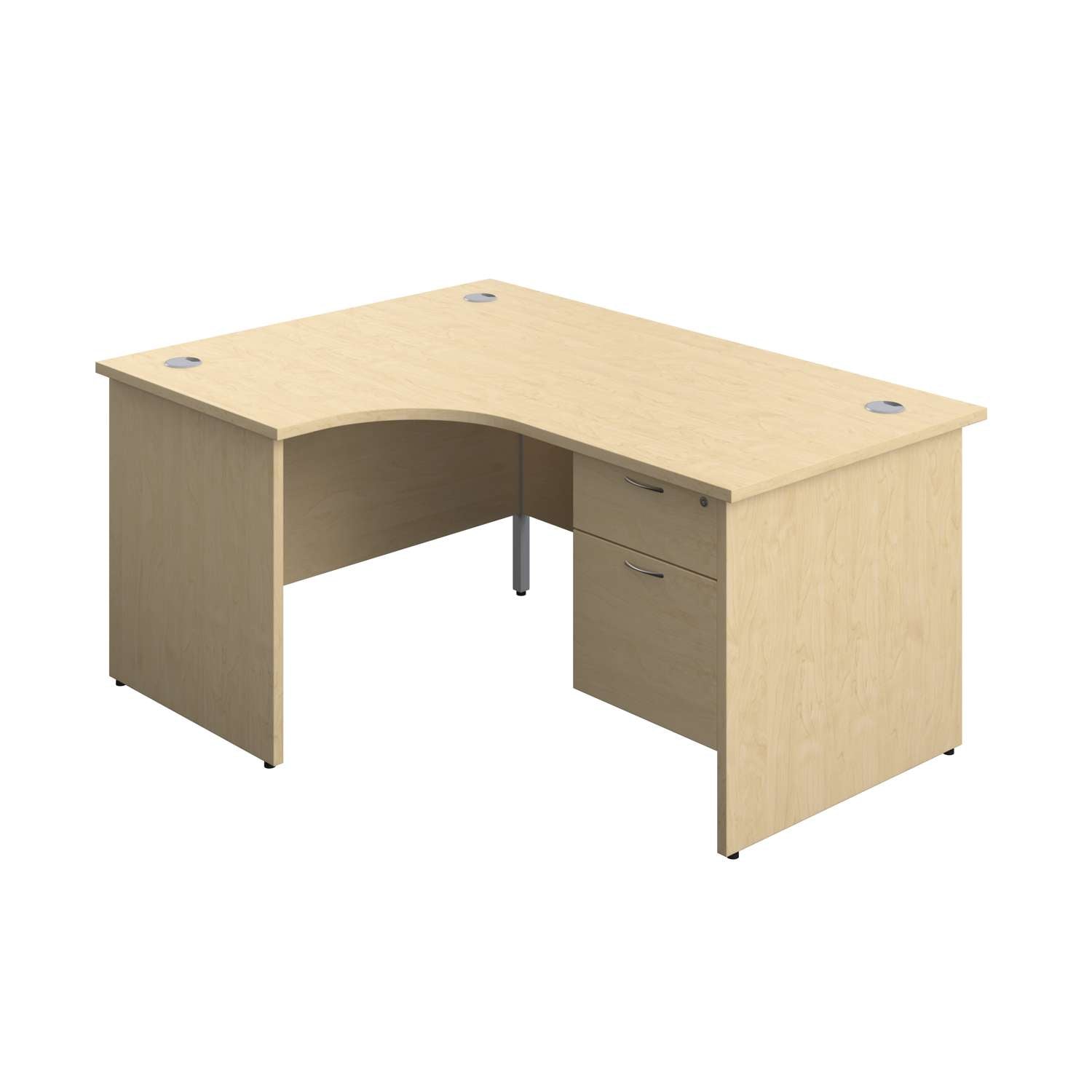 Panel Left Hand Radial Desk + 2 Drawer Fixed Pedestal Bundle (FSC)