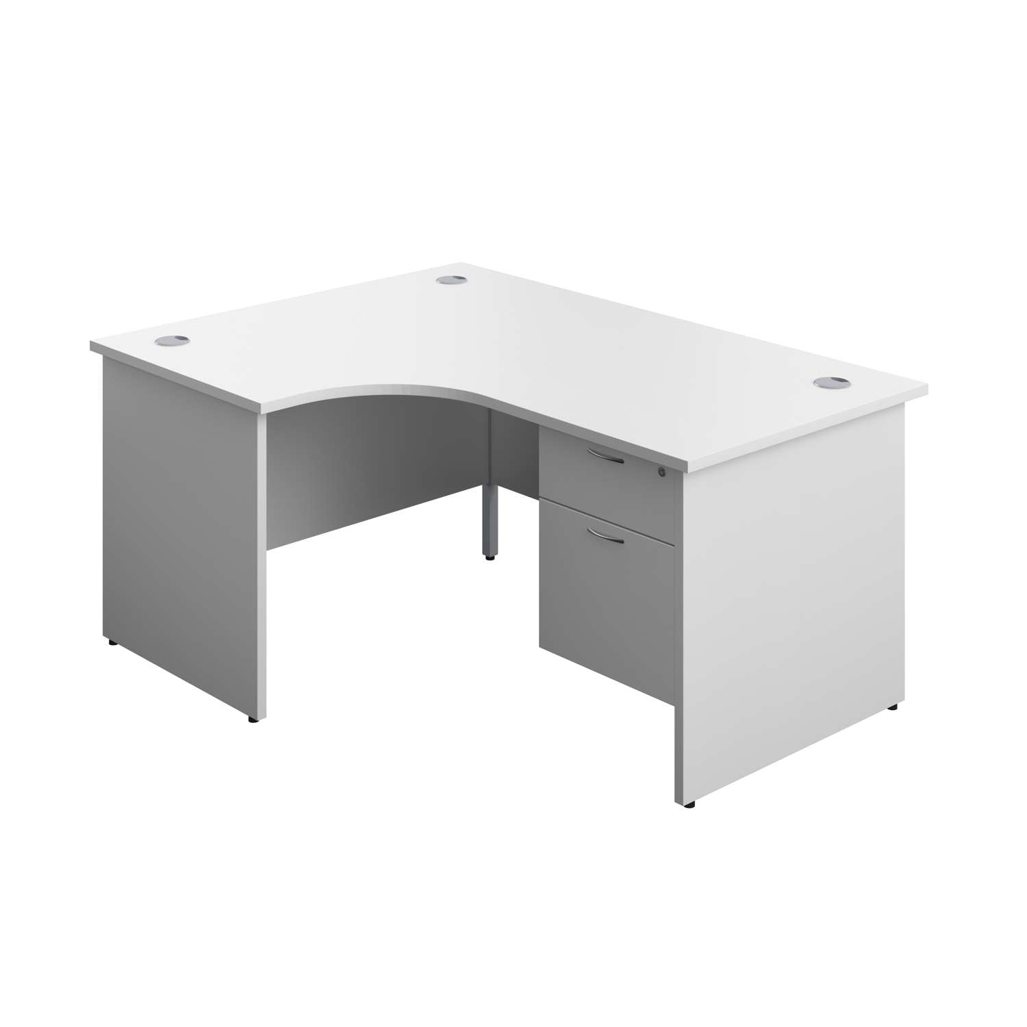 Panel Left Hand Radial Desk + 2 Drawer Fixed Pedestal Bundle (FSC)