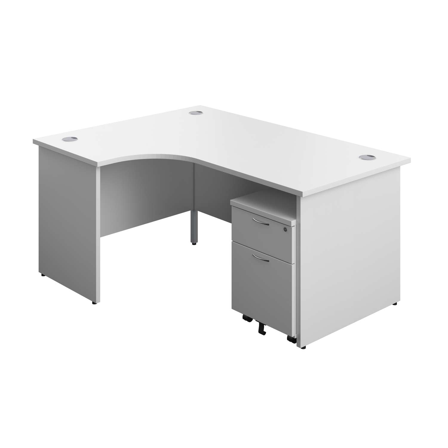 Panel Left Hand Radial Desk + 2 Drawer Mobile Pedestal Bundle (FSC)