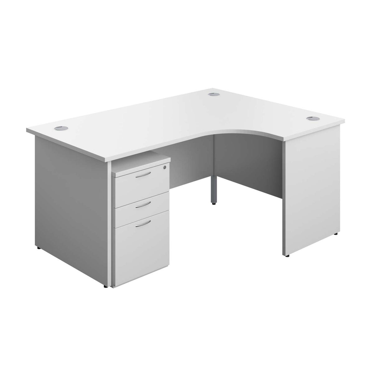 Panel Right Hand Radial Desk + 3 Drawer High Mobile Pedestal Bundle ...