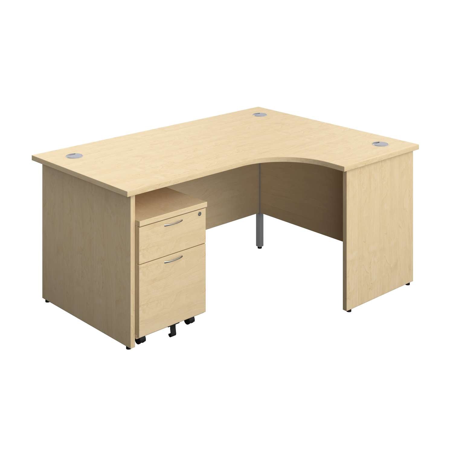 Panel Right Hand Radial Desk + 2 Drawer Mobile Pedestal Bundle (FSC)