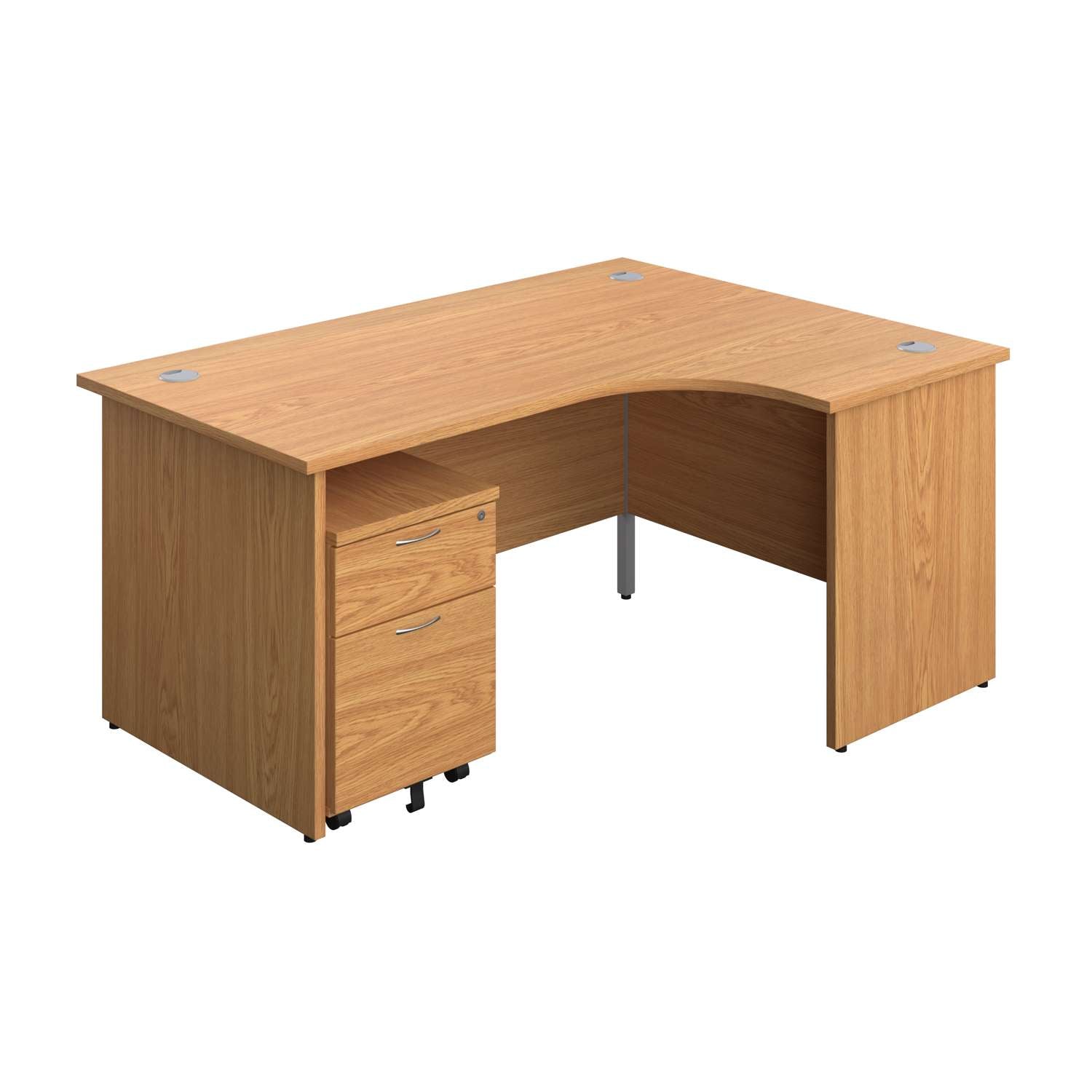 Panel Right Hand Radial Desk + 2 Drawer Mobile Pedestal Bundle (FSC)