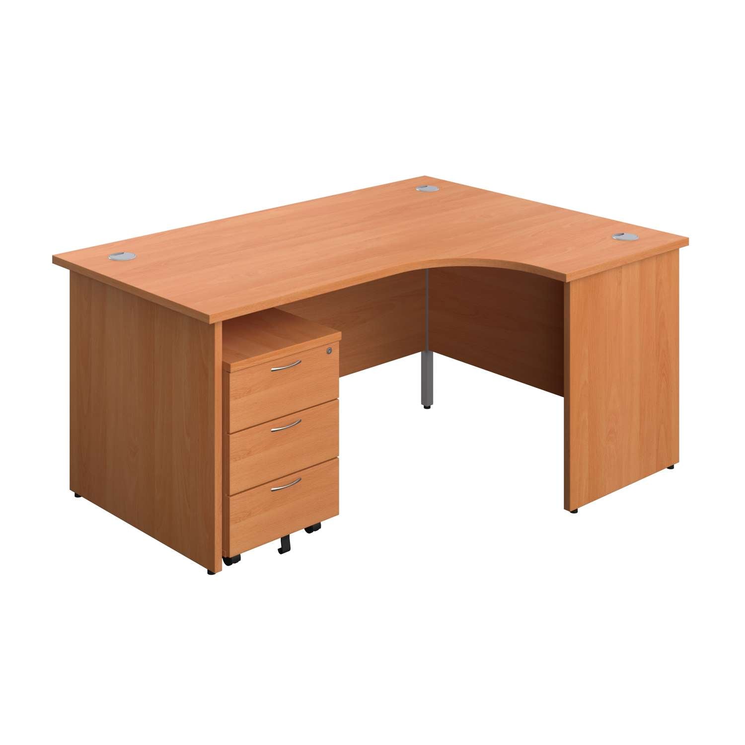 Panel Right Hand Radial Desk + 3 Drawer Mobile Pedestal Bundle (FSC)