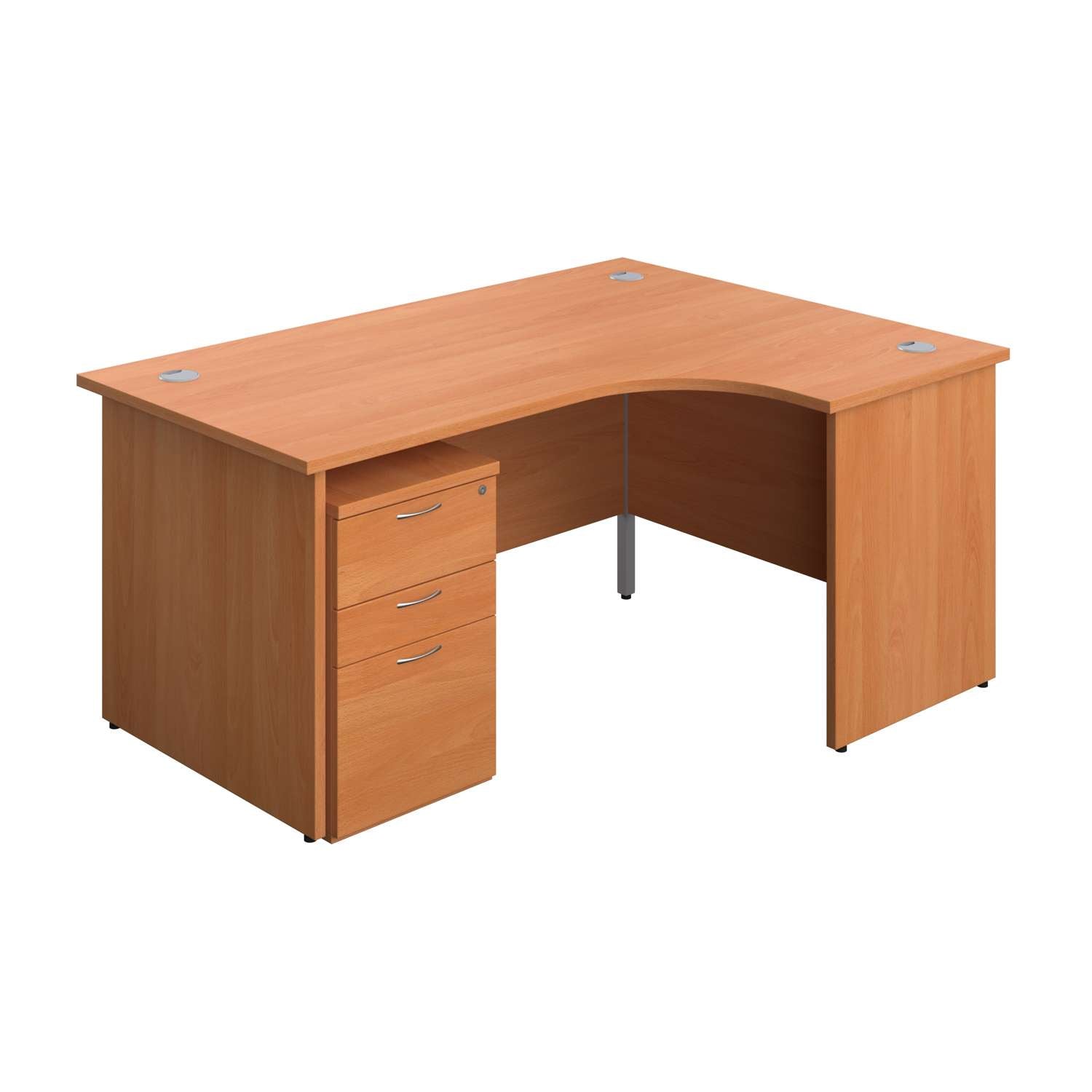 Panel Right Hand Radial Desk + 3 Drawer Under Desk Pedestal Bundle (FSC)