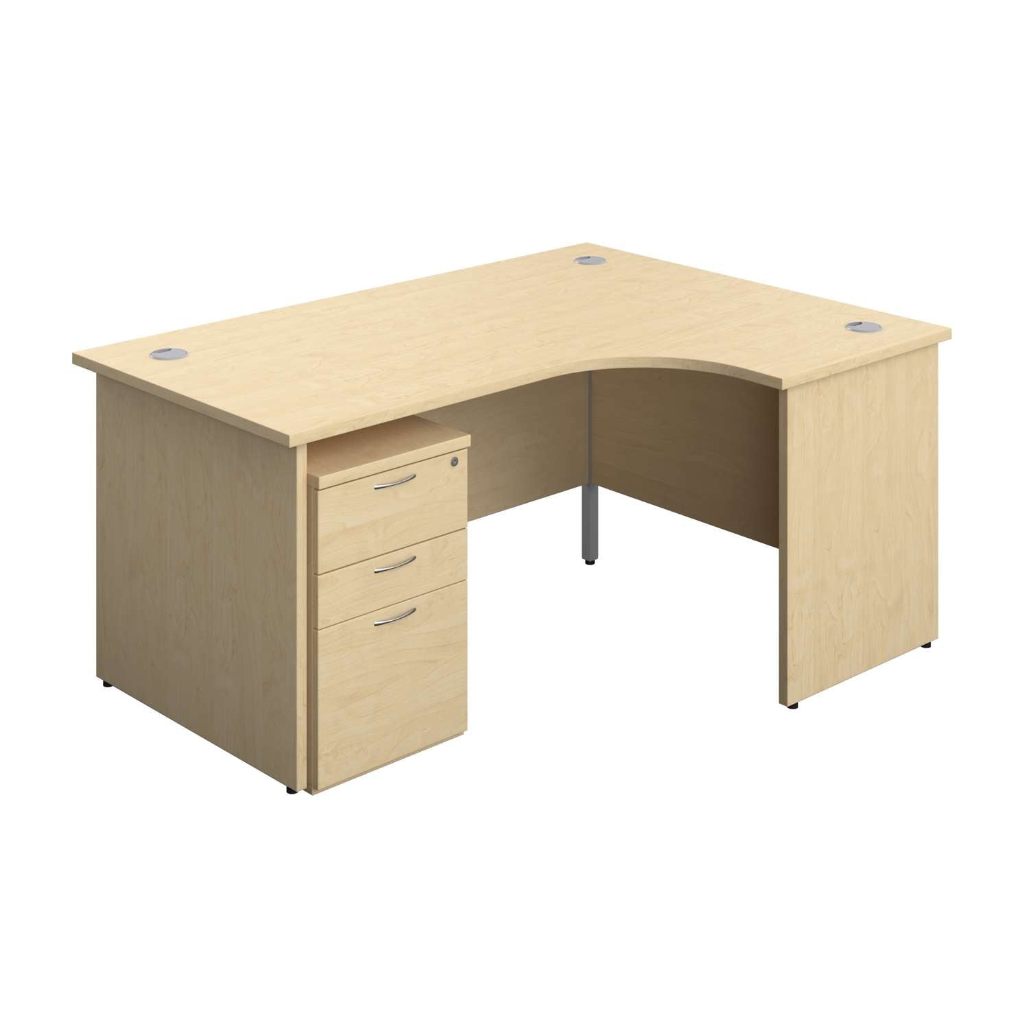 Panel Right Hand Radial Desk + 3 Drawer Under Desk Pedestal Bundle (FSC)