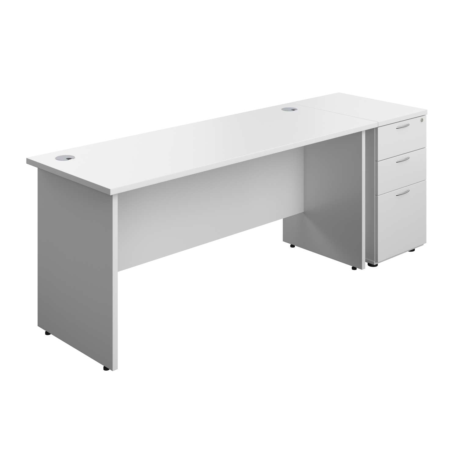 Panel Rectangular Desk + 3 Drawer Desk High Pedestal Bundle (FSC)