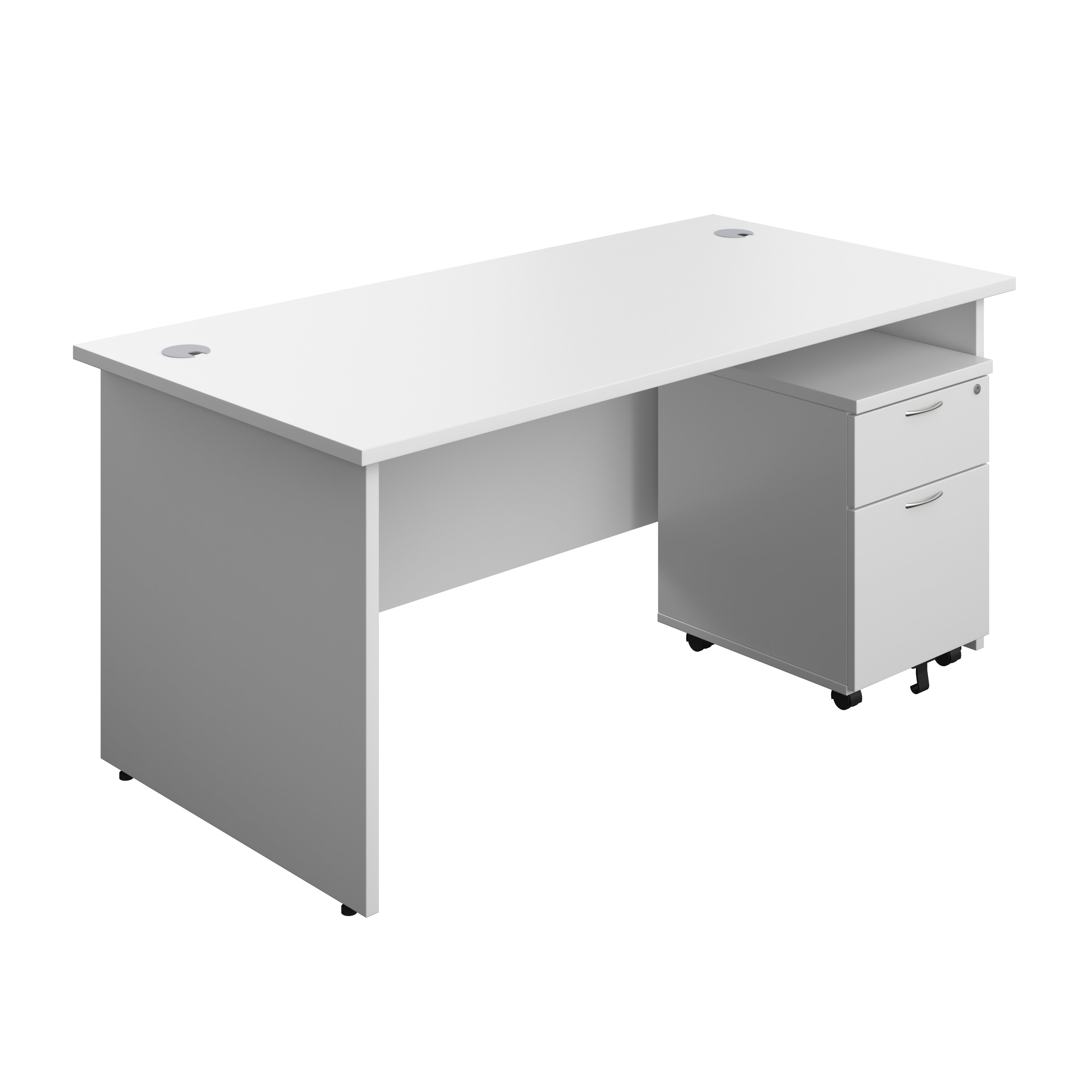 Panel Rectangular Desk + 2 Drawer Mobile Pedestal Bundle (FSC)