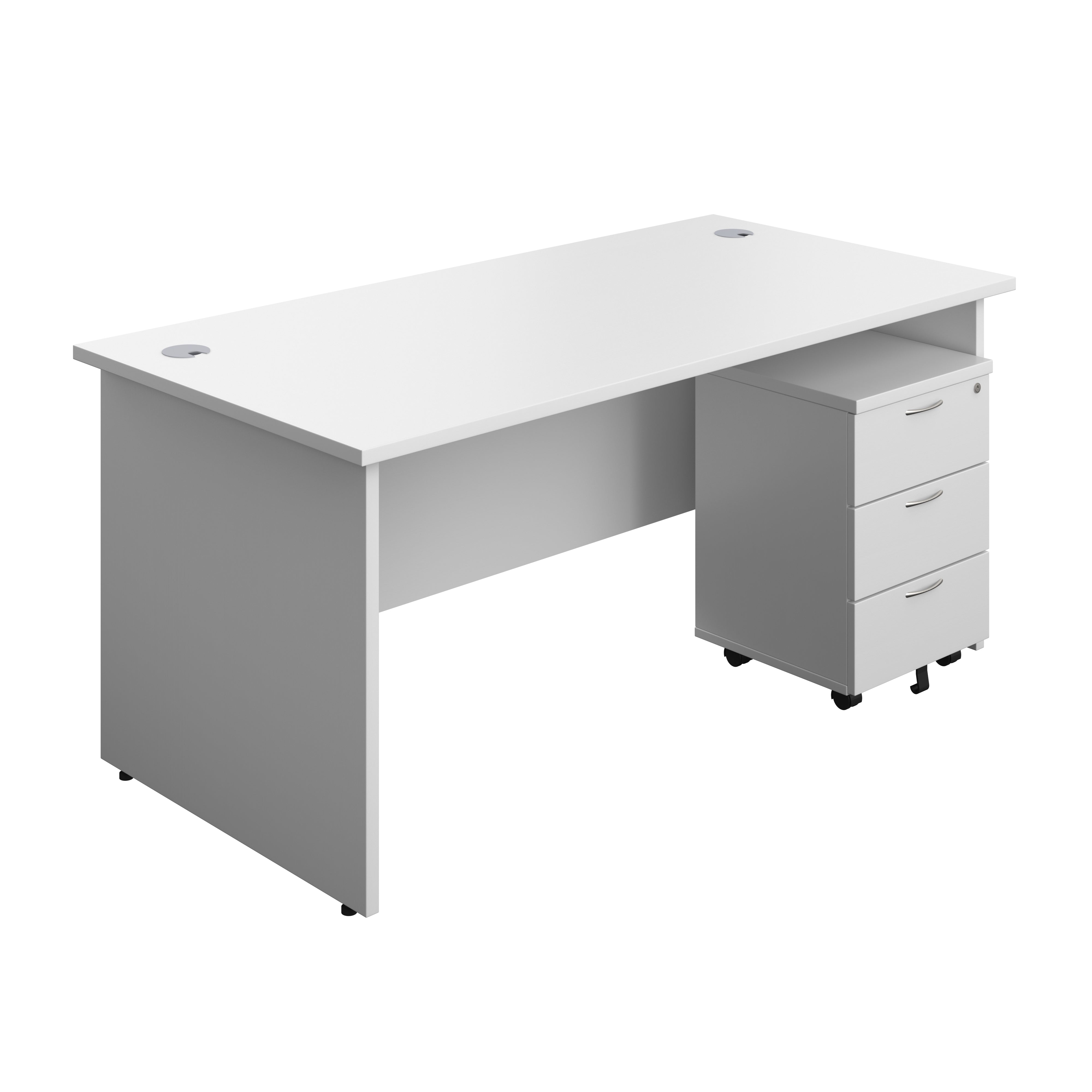 Panel Rectangular Desk + 3 Drawer Mobile Pedestal Bundle (FSC)