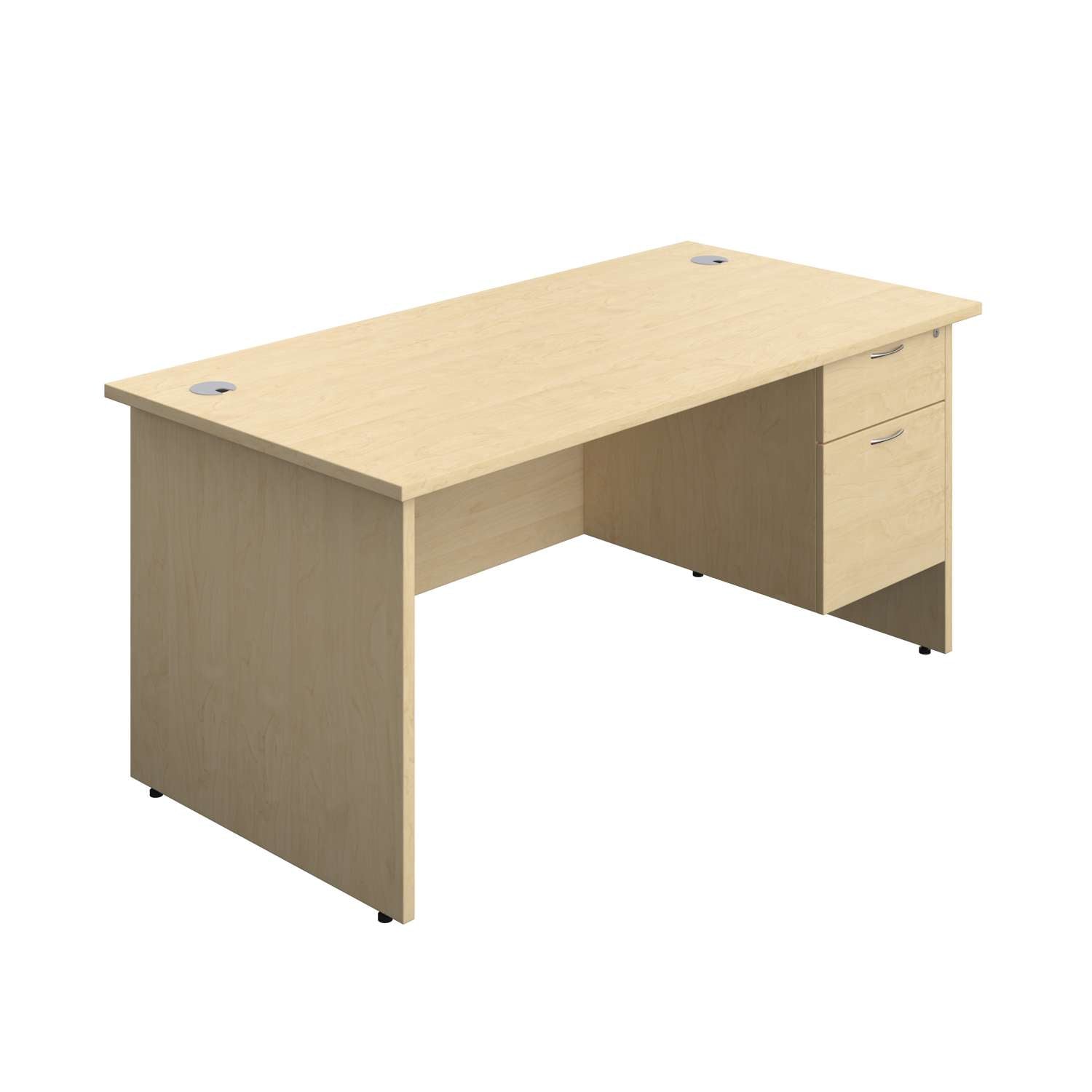 Panel Rectangular Desk + 2 Drawer Fixed Pedestal Bundle (FSC)