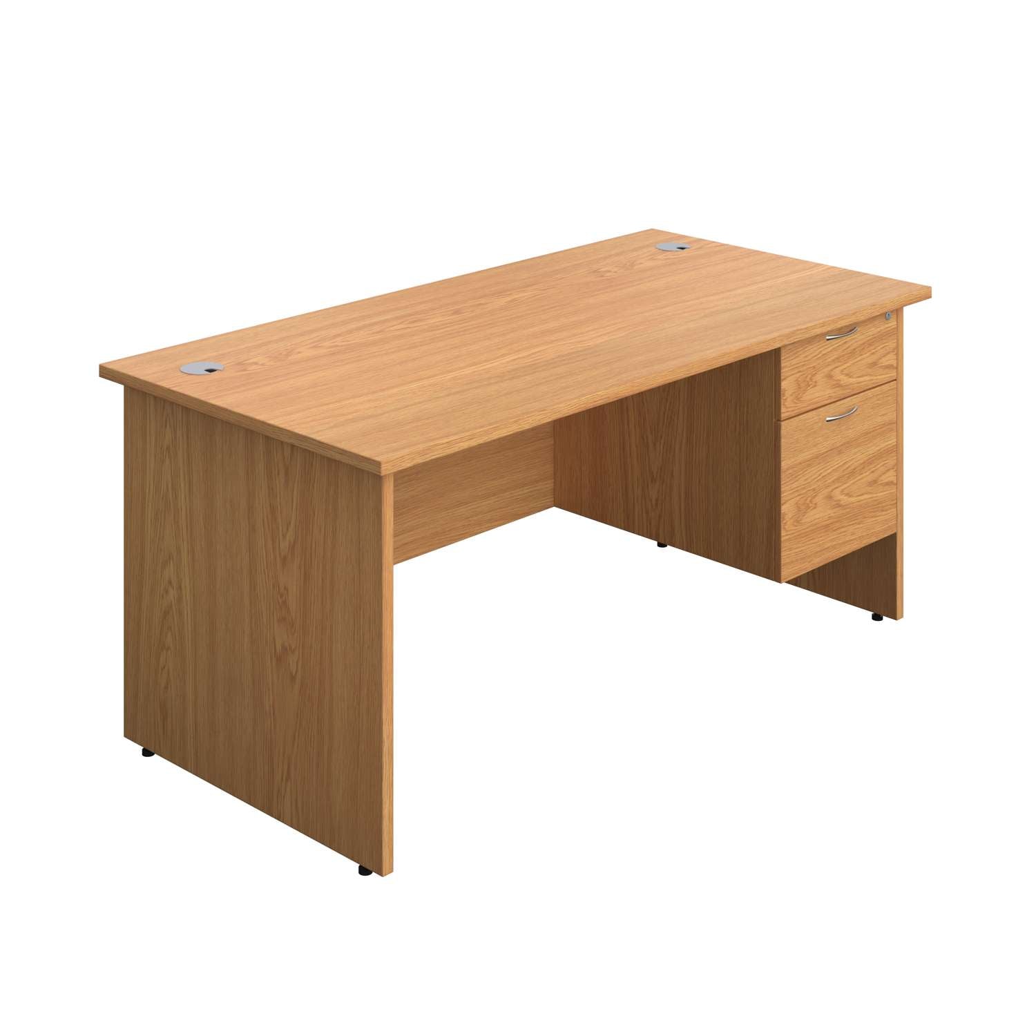 Panel Rectangular Desk + 2 Drawer Fixed Pedestal Bundle (FSC)