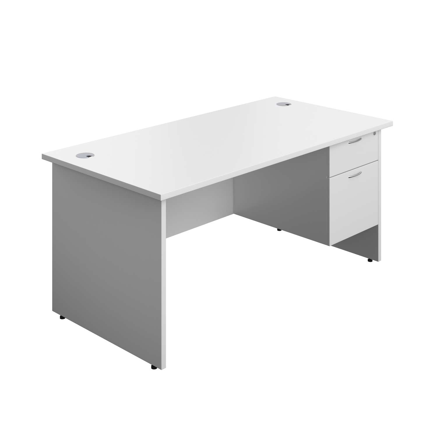 Panel Rectangular Desk + 2 Drawer Fixed Pedestal Bundle (FSC)