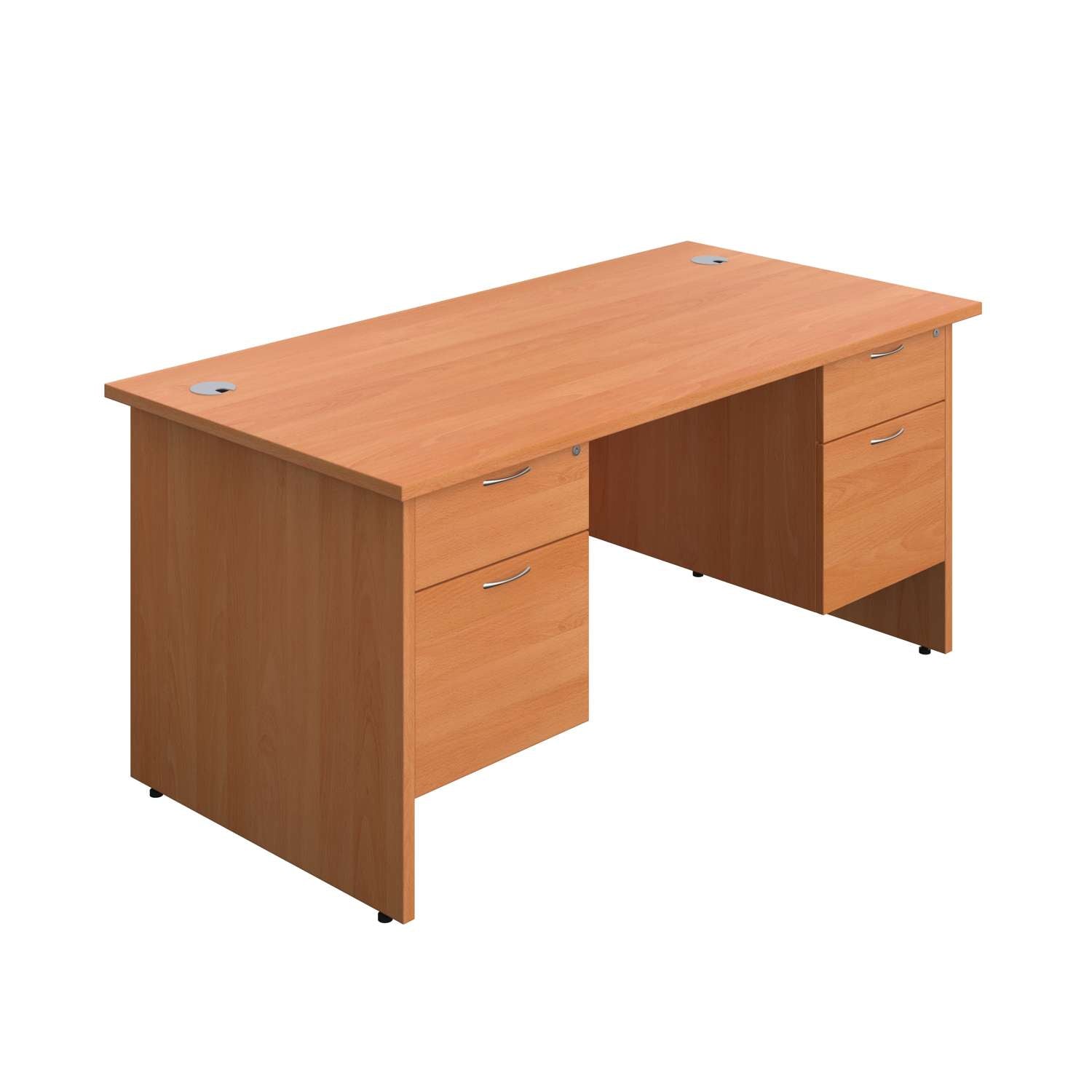 Panel Rectangular Desk + 2 X 2 Drawer Fixed Pedestal Bundle (FSC)