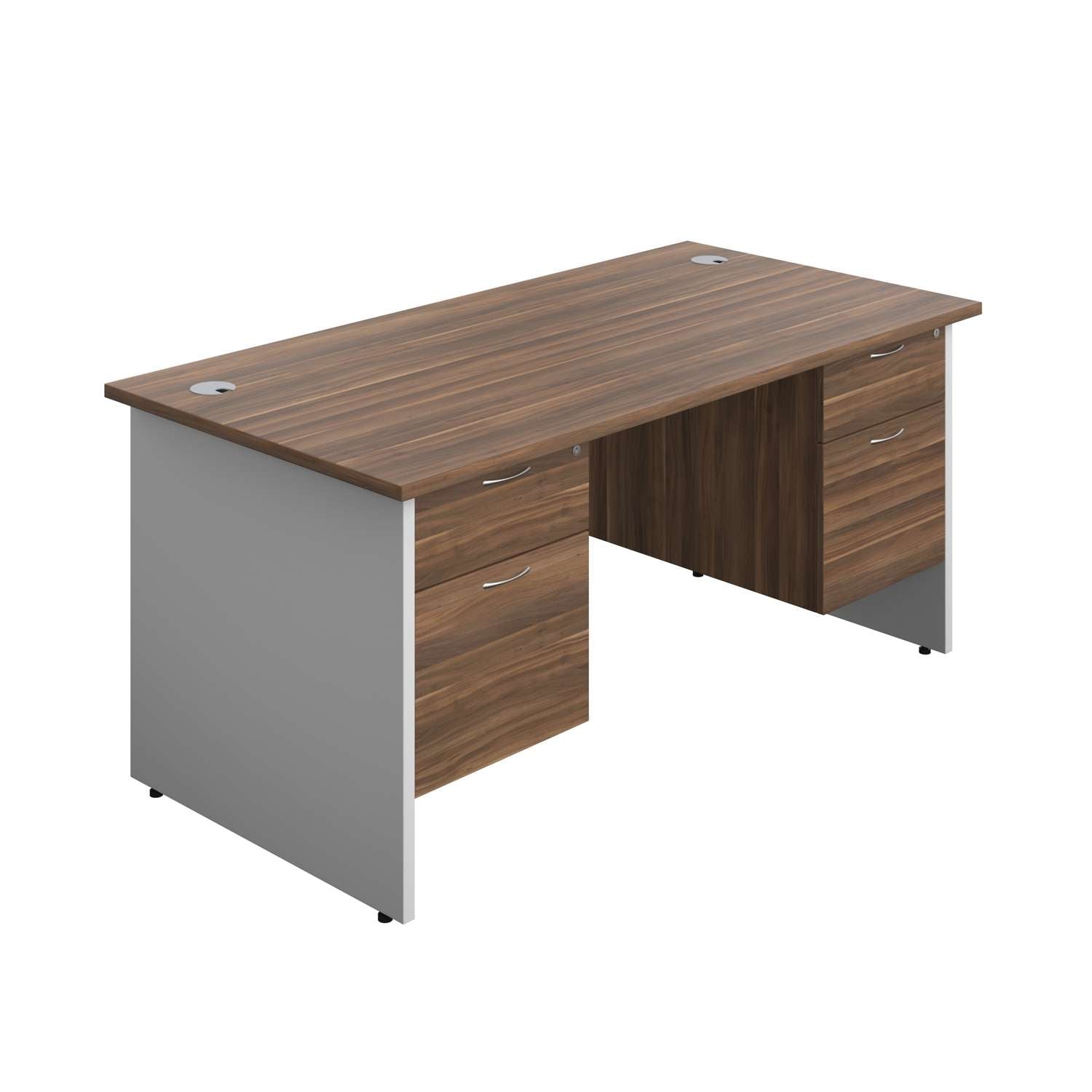 Panel Plus Rectangular Desk + 2 X 2 Drawer Fixed Pedestal Bundle (FSC)