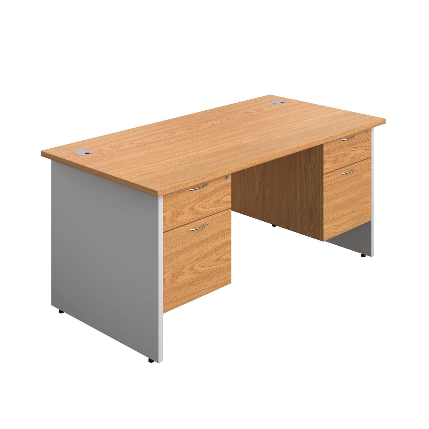 Panel Plus Rectangular Desk + 2 X 2 Drawer Fixed Pedestal Bundle (FSC)