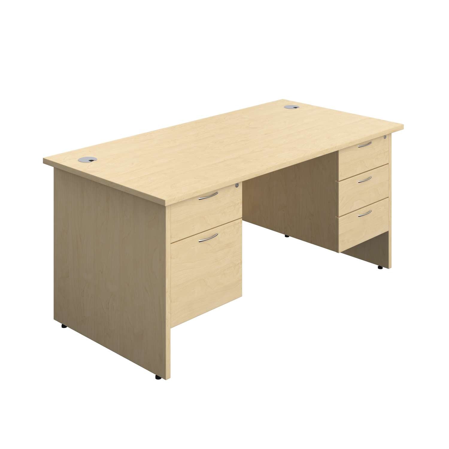 Panel Rectangular Desk + 2 & 3 Drawer Fixed Pedestal Bundle (FSC)