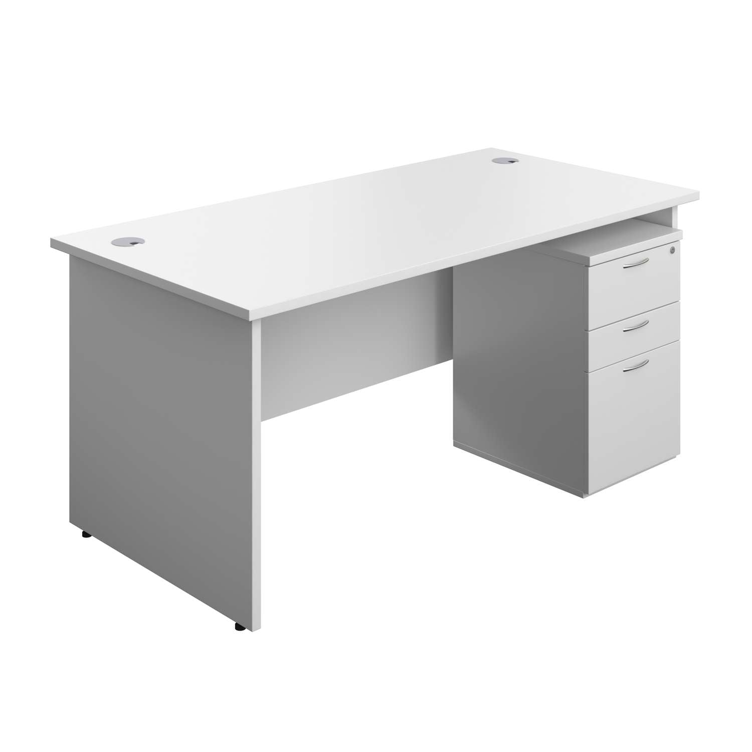 Panel Rectangular Desk + 3 Drawer High Mobile Pedestal Bundle (FSC)