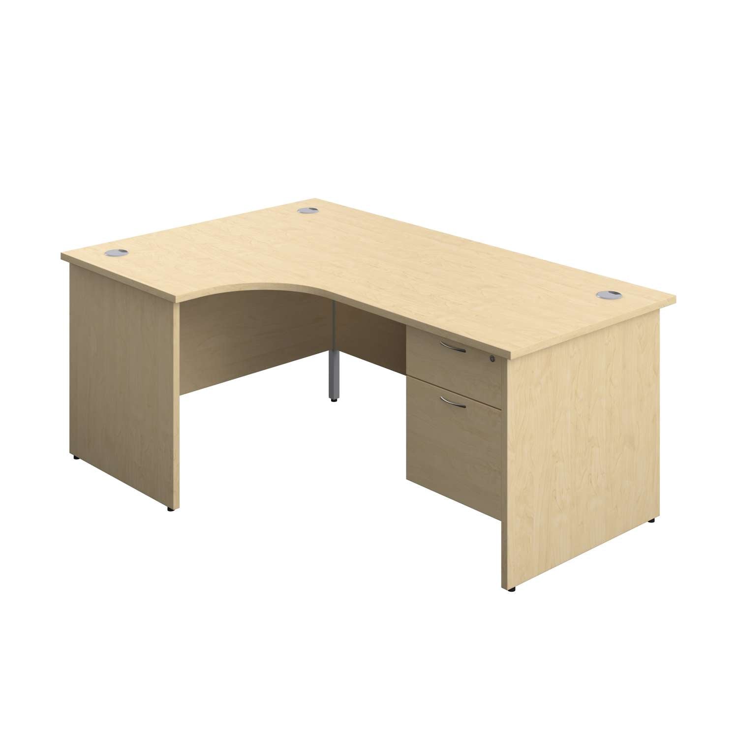 Panel Left Hand Radial Desk + 2 Drawer Fixed Pedestal Bundle (FSC)