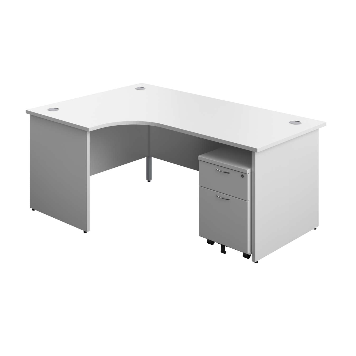 Panel Left Hand Radial Desk + 2 Drawer Mobile Pedestal Bundle (FSC)