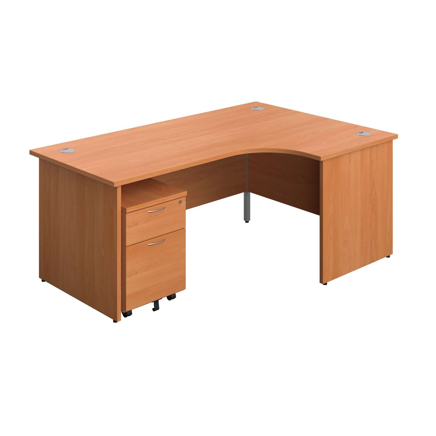 Panel Right Hand Radial Desk + 2 Drawer Mobile Pedestal Bundle (FSC)